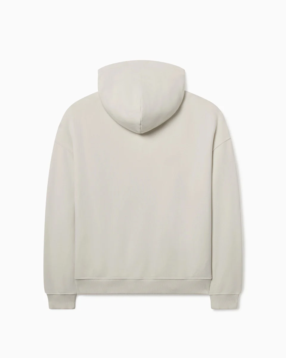 Fleece Oversized Zip Hoodie | Ecru - Image 14