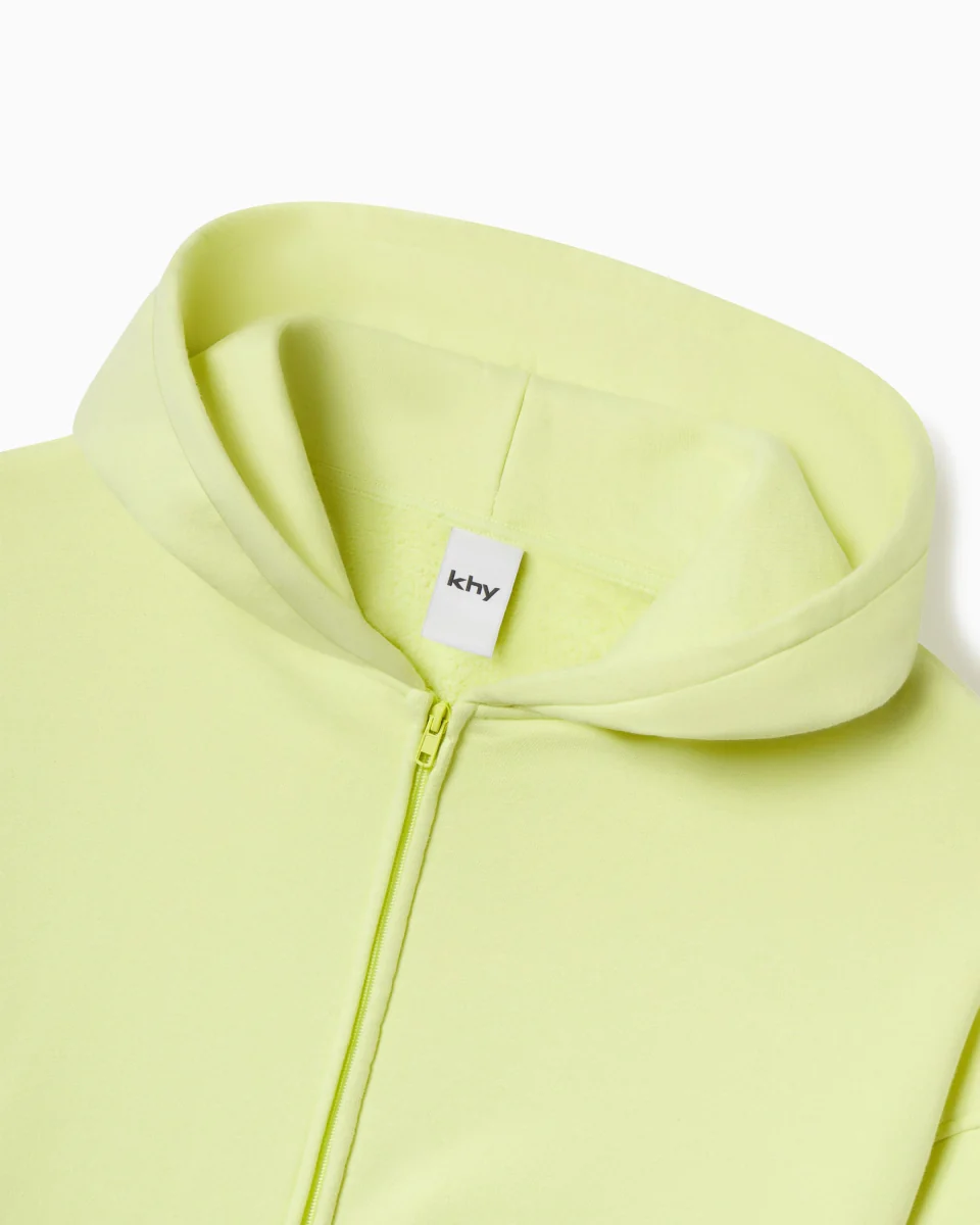 Fleece Oversized Zip Hoodie | Limoncello - Image 8