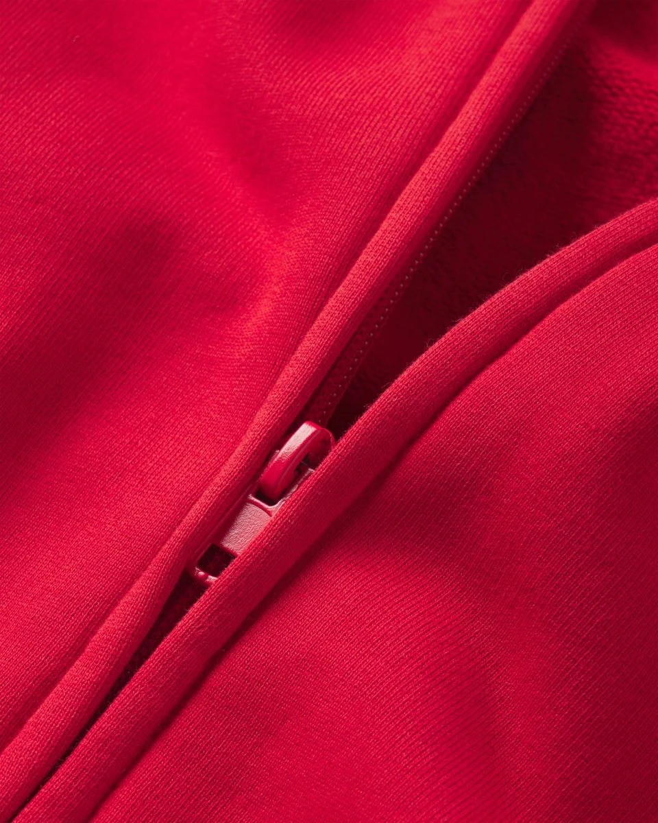 Fleece Oversized Zip Hoodie | Red - Image 10