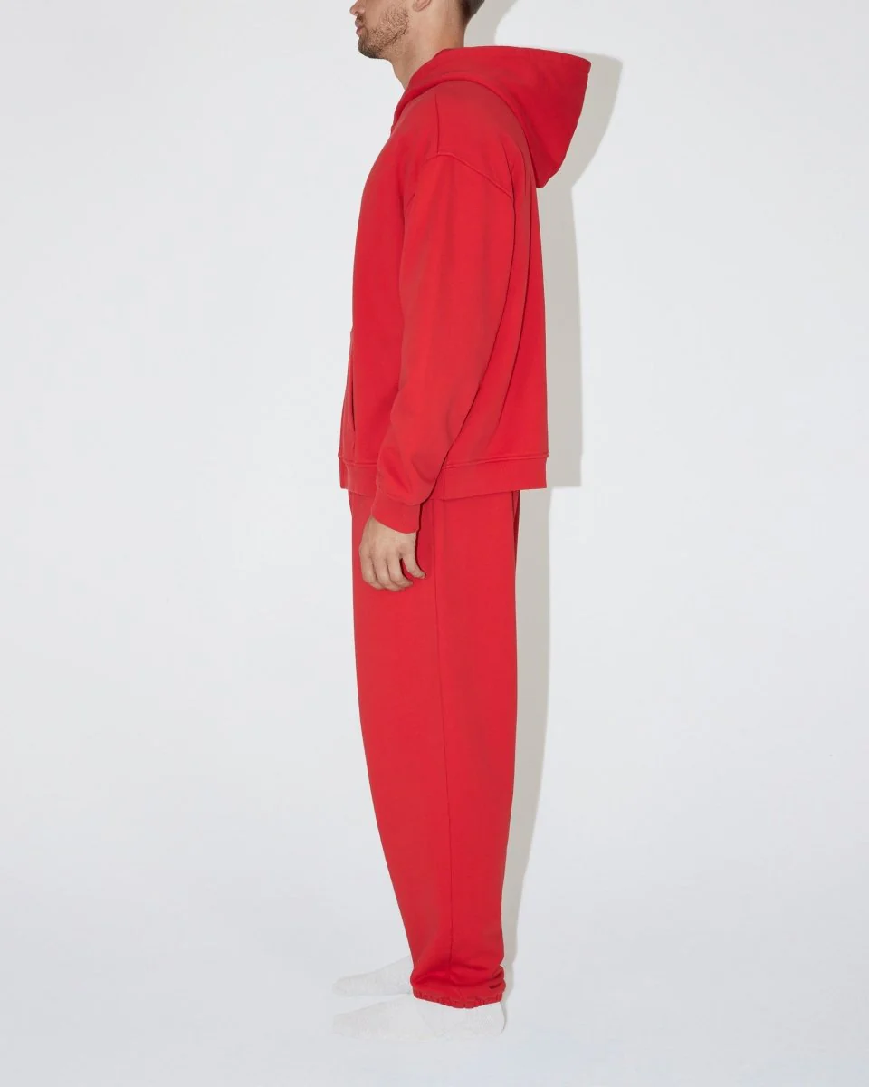 Fleece Oversized Zip Hoodie | Red - Image 7
