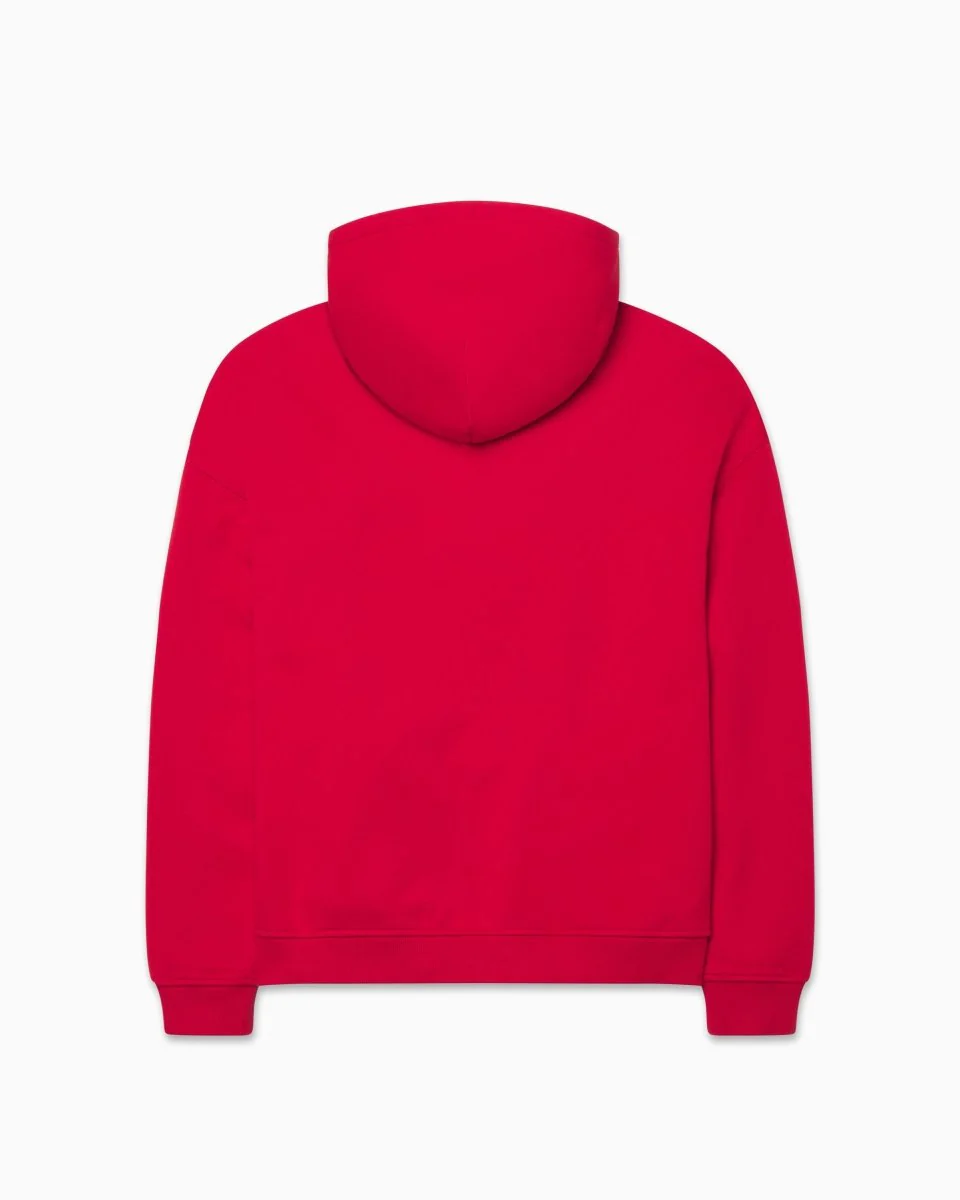 Fleece Oversized Zip Hoodie | Red - Image 9