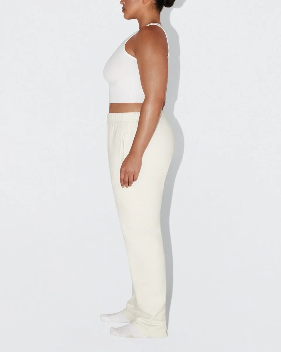 Fleece Straight Leg Pant | Ecru - Image 10