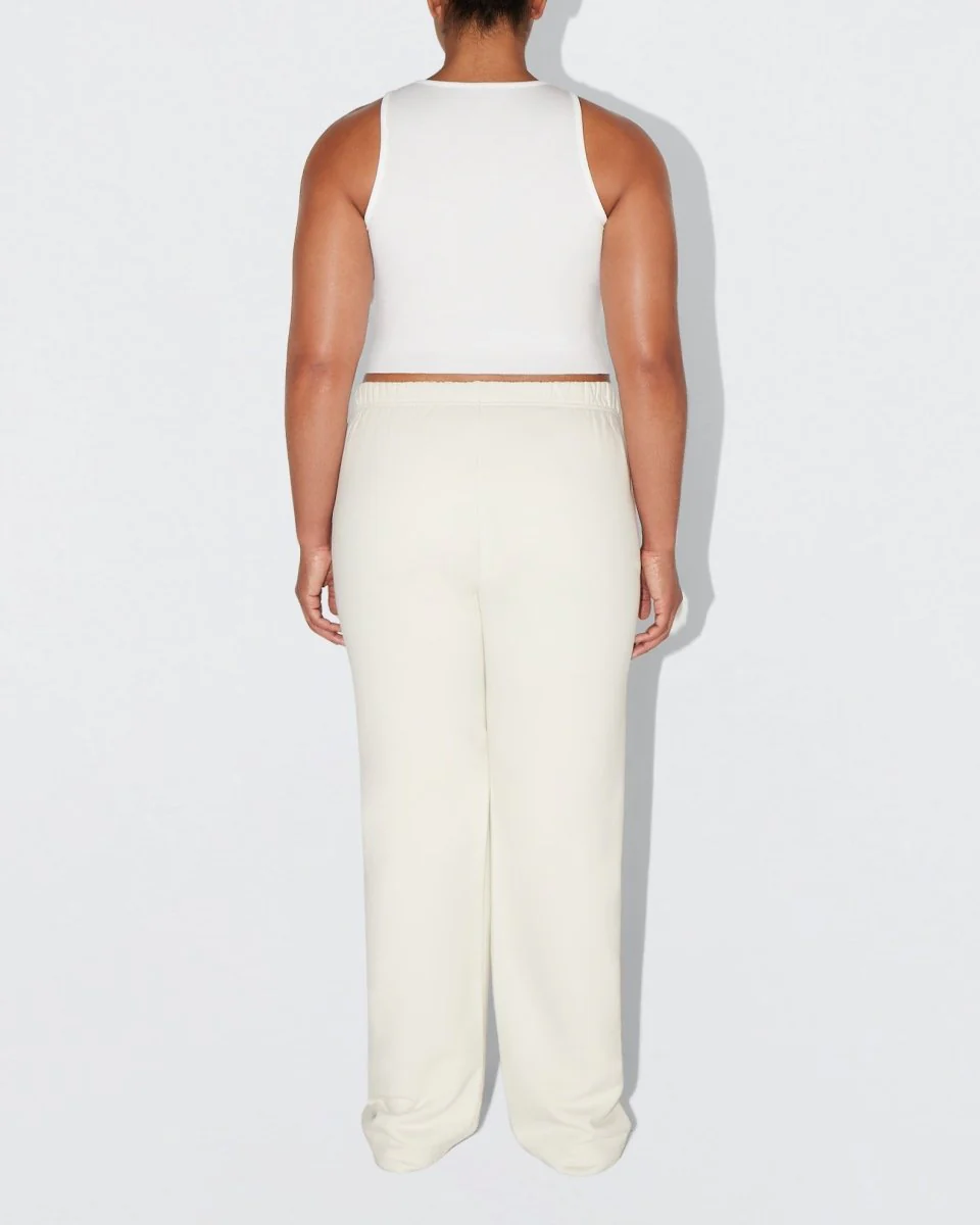 Fleece Straight Leg Pant | Ecru - Image 11