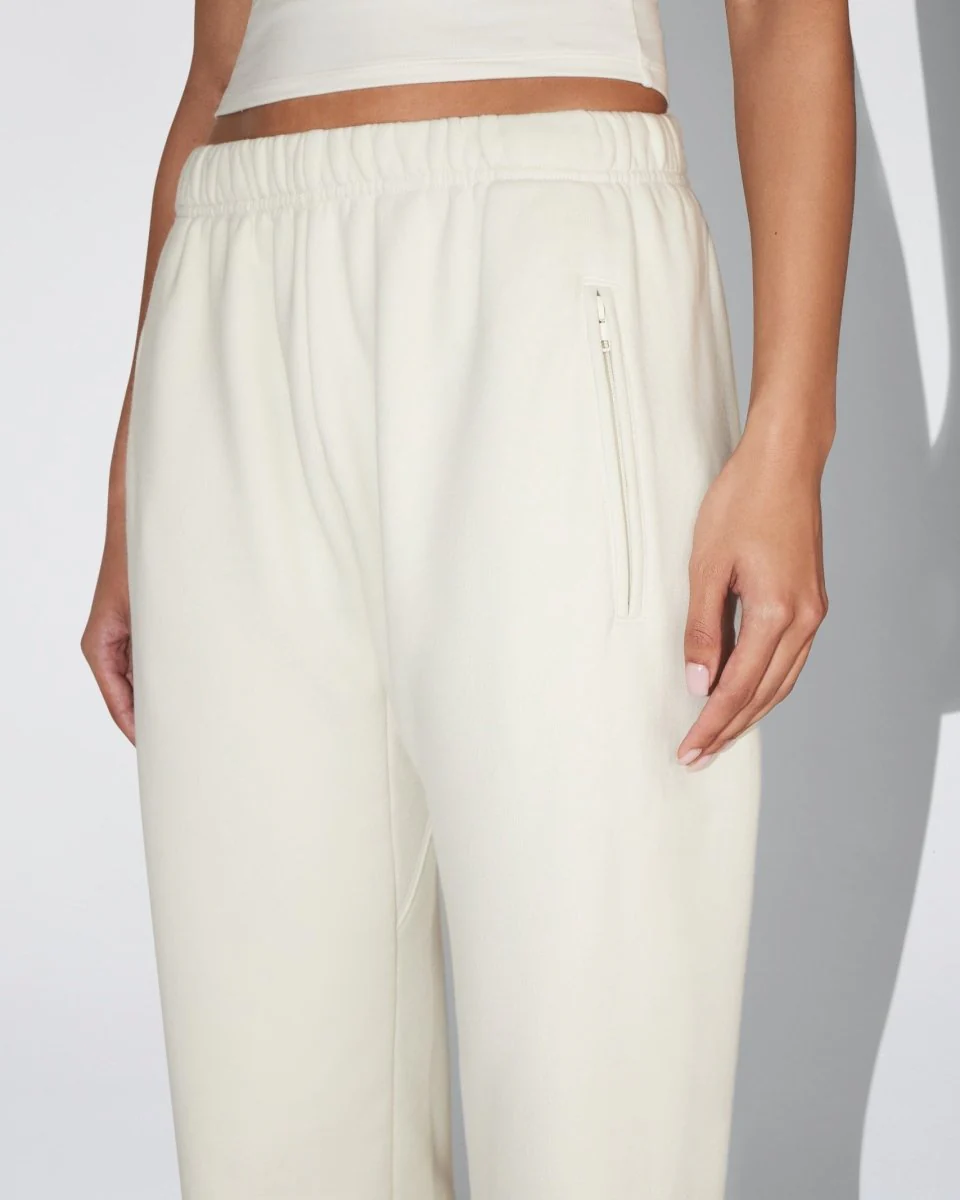 Fleece Straight Leg Pant | Ecru - Image 6