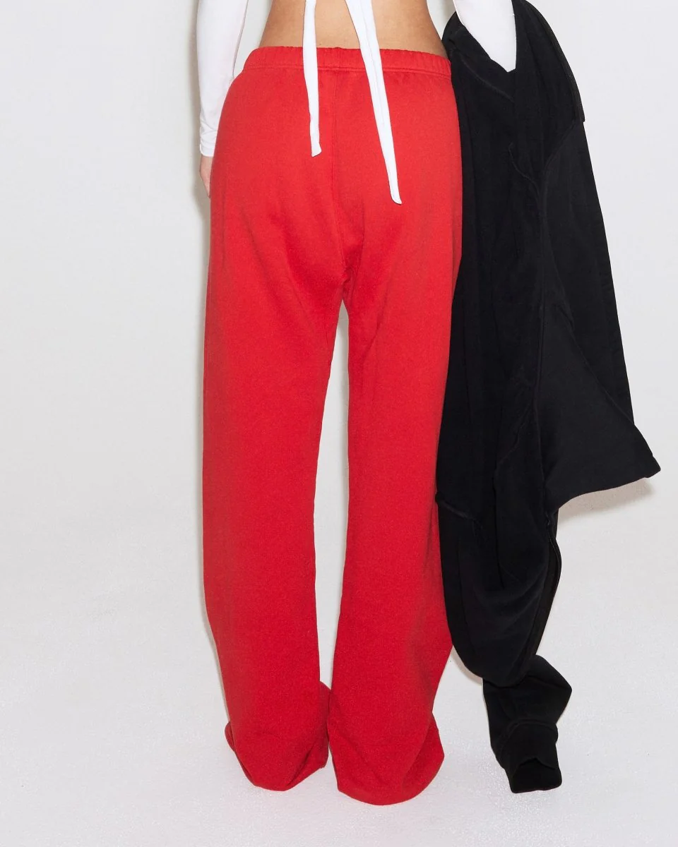 Fleece Straight Leg Pant | Red - Image 4