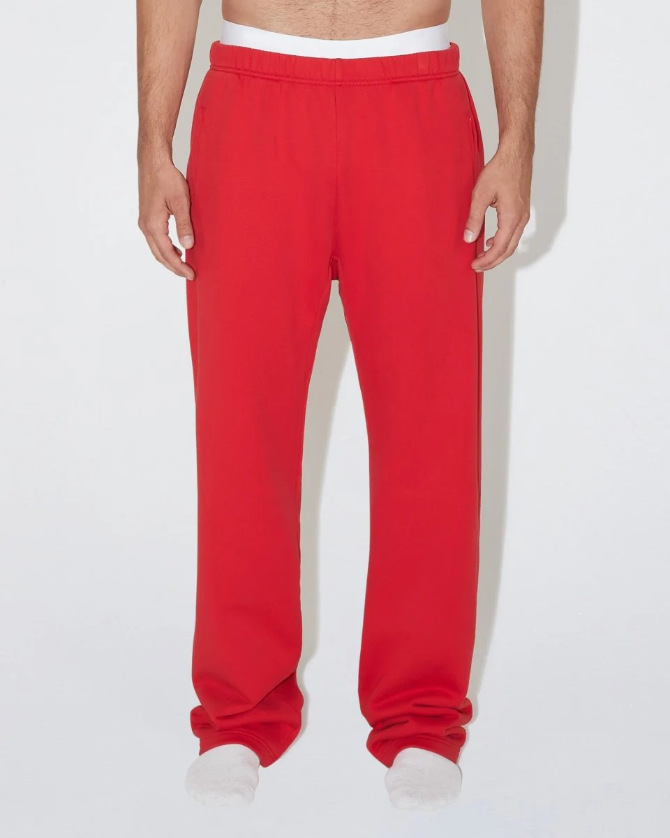 Fleece Straight Leg Pant | Red - Image 5
