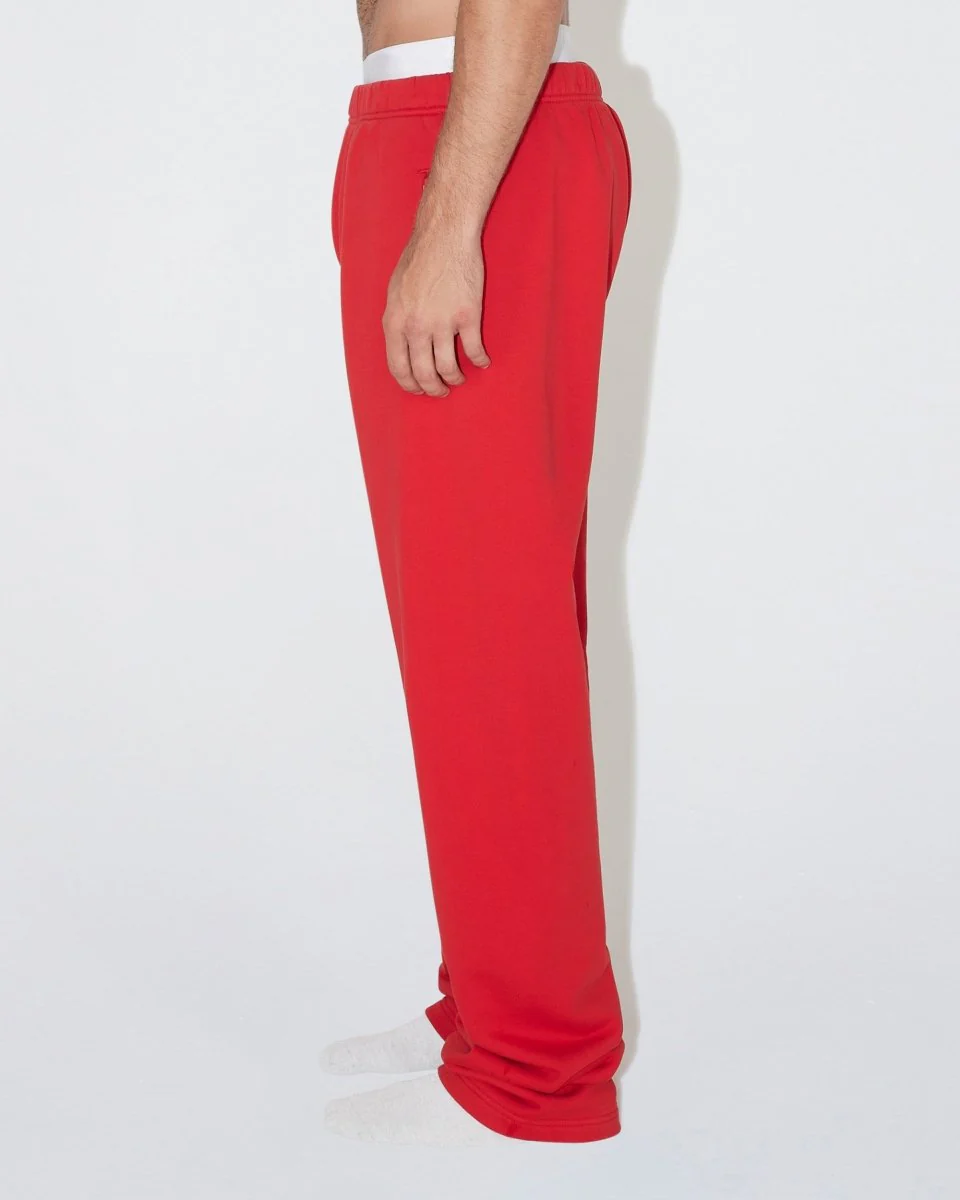Fleece Straight Leg Pant | Red - Image 6