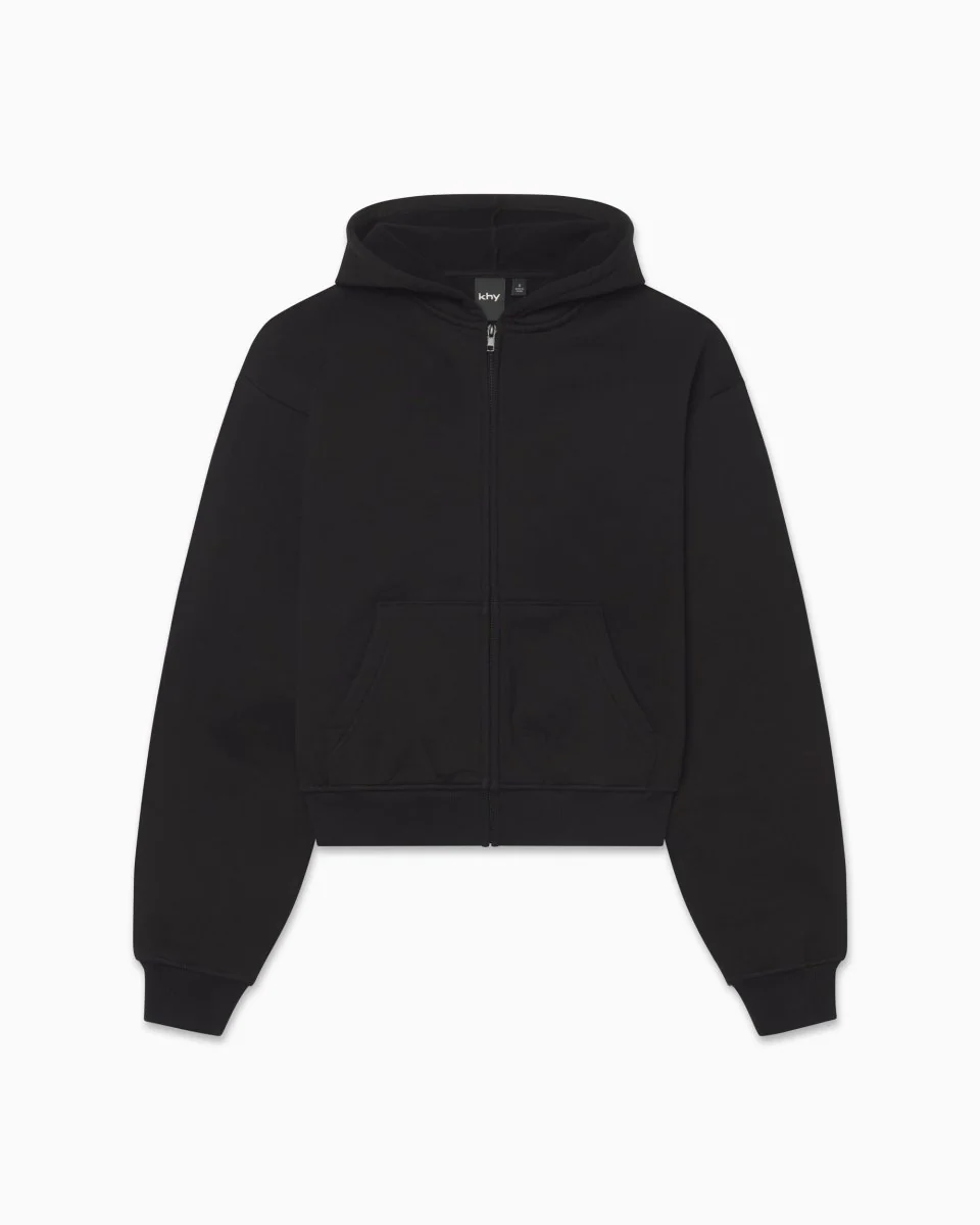 Fleece Zip Hoodie | Black - Image 2