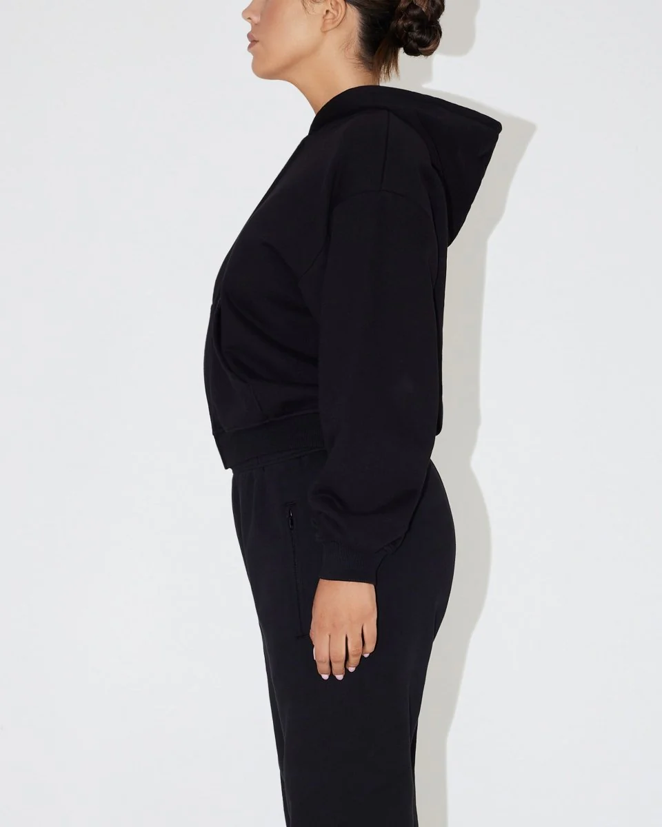 Fleece Zip Hoodie | Black - Image 4