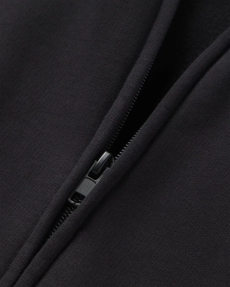 Fleece Zip Hoodie | Black - Image 7