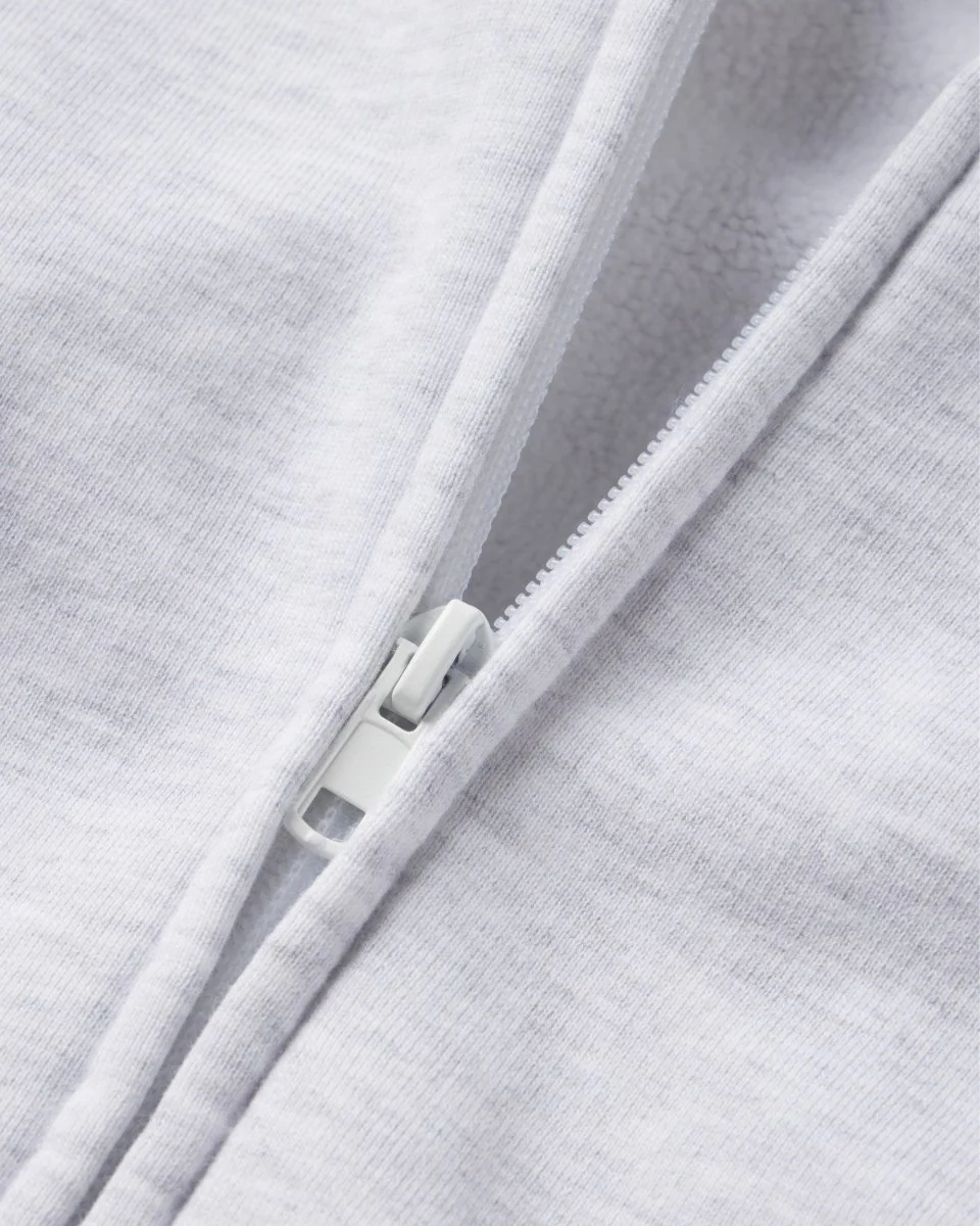 Fleece Zip Hoodie | Light Heather Grey - Image 7