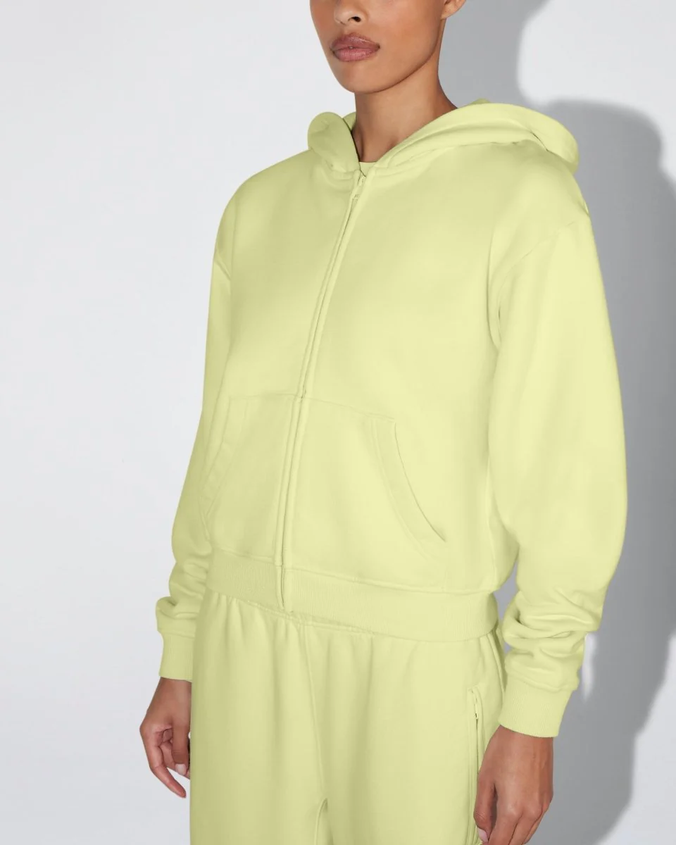 Fleece Zip Hoodie with Oversized Hood | Limoncello - Image 4