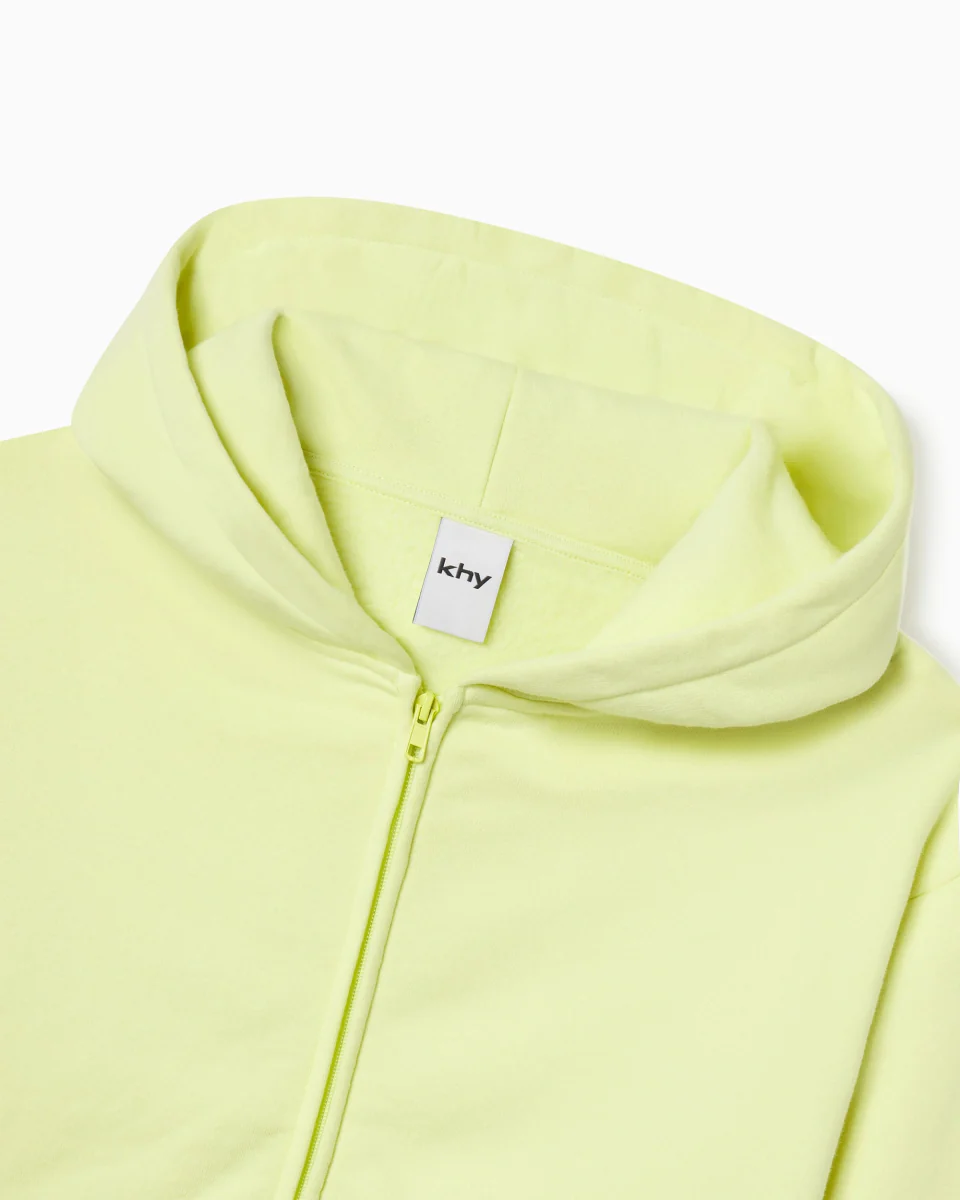 Fleece Zip Hoodie with Oversized Hood | Limoncello - Image 8