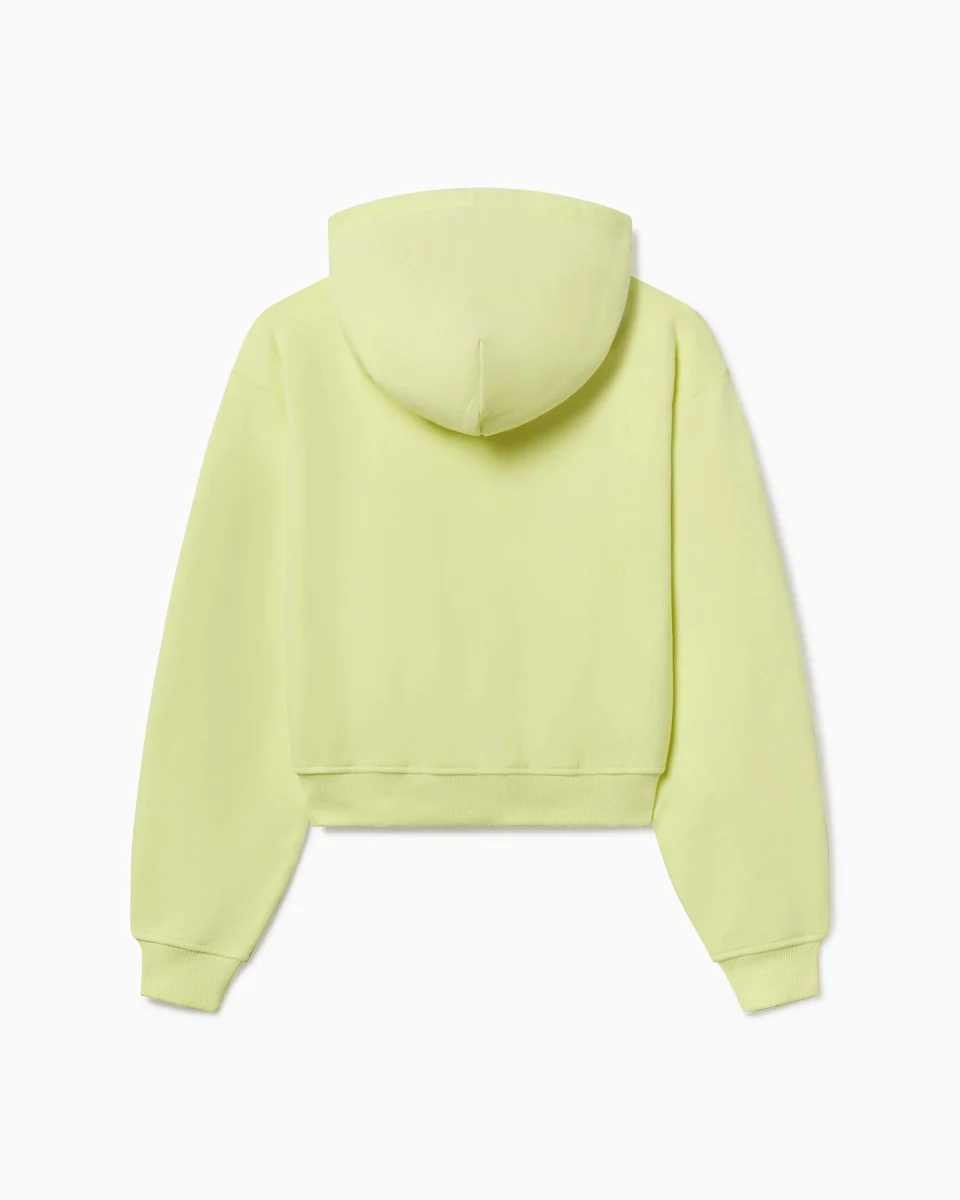 Fleece Zip Hoodie with Oversized Hood | Limoncello - Image 9