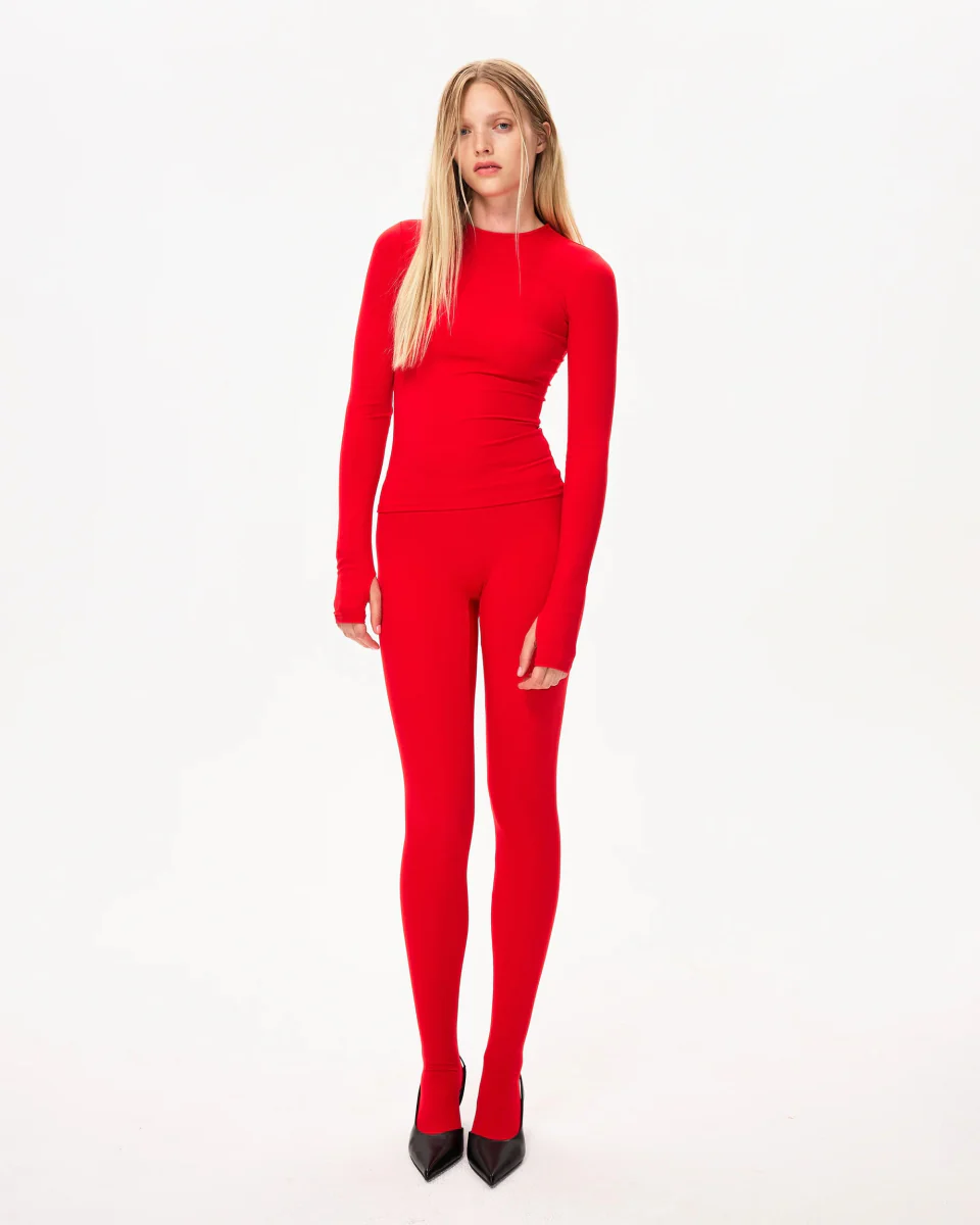 Footed Legging | Scarlet - Image 4