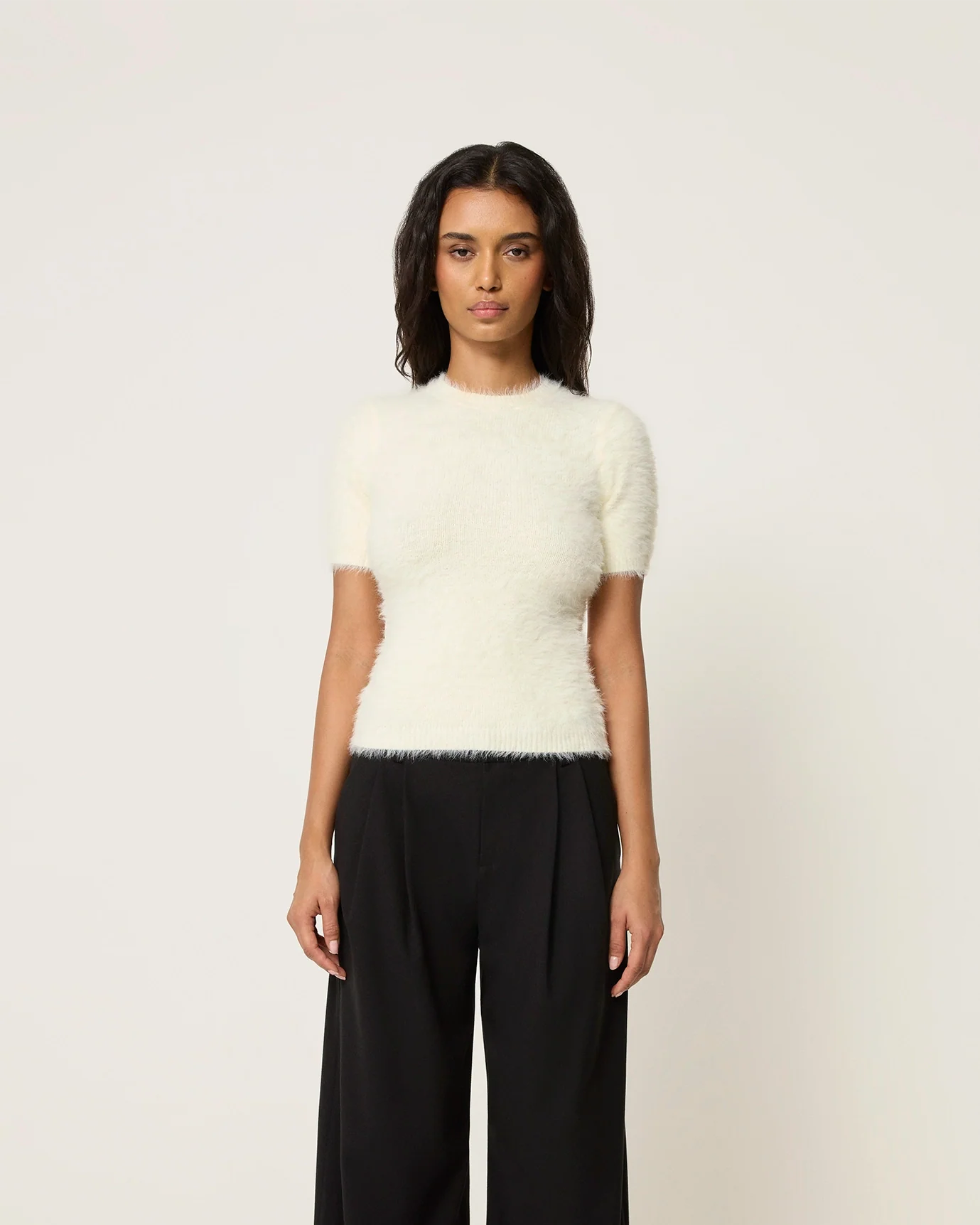Knit Short Sleeve | Cream - Image 3