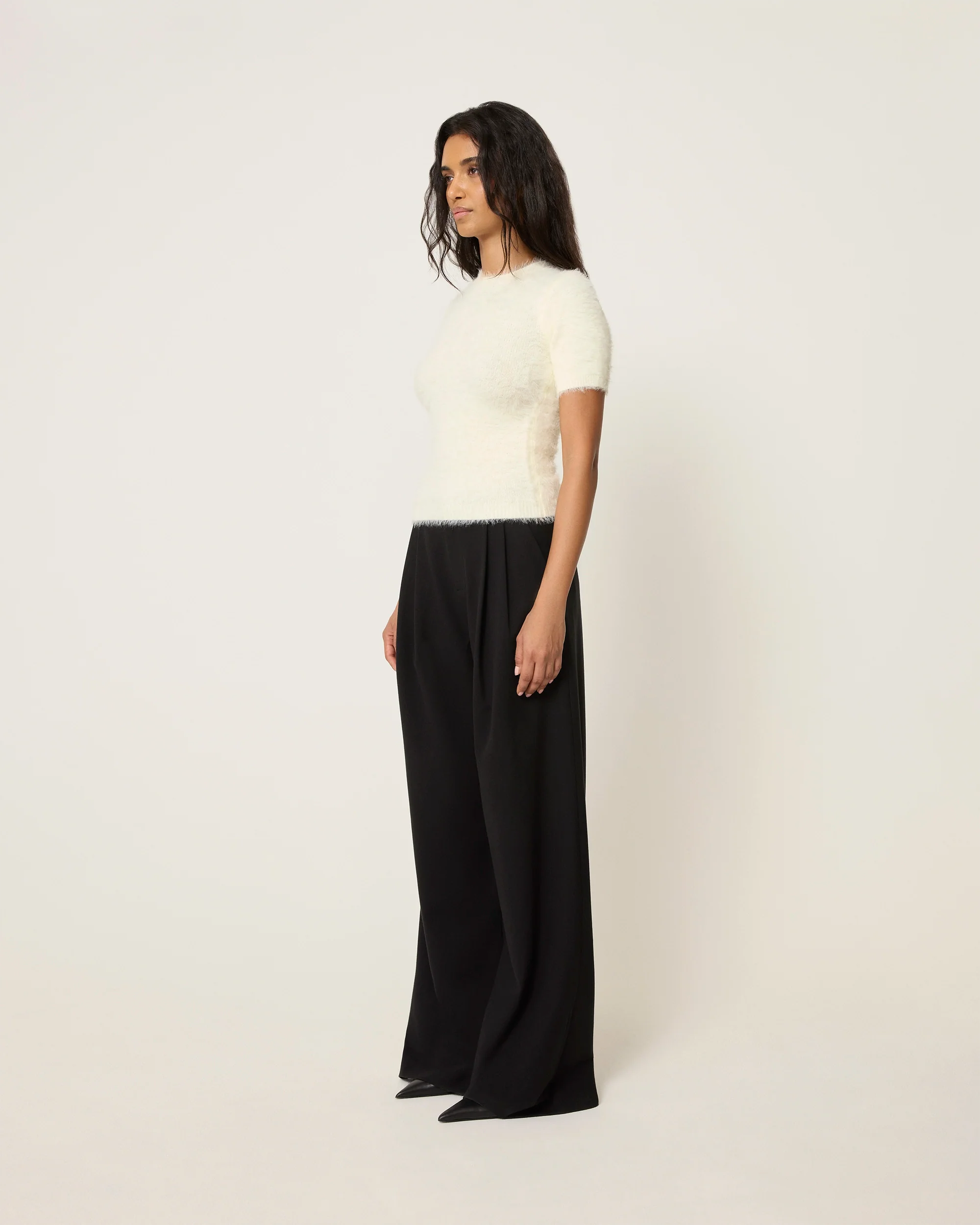 Knit Short Sleeve | Cream - Image 4