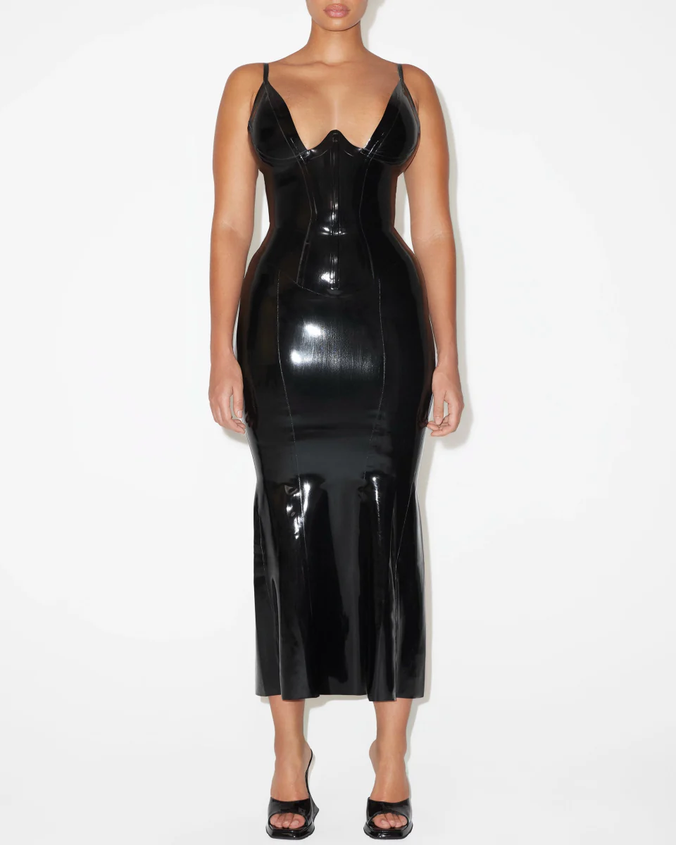 Latex Maxi Skirt | Black - Image 3