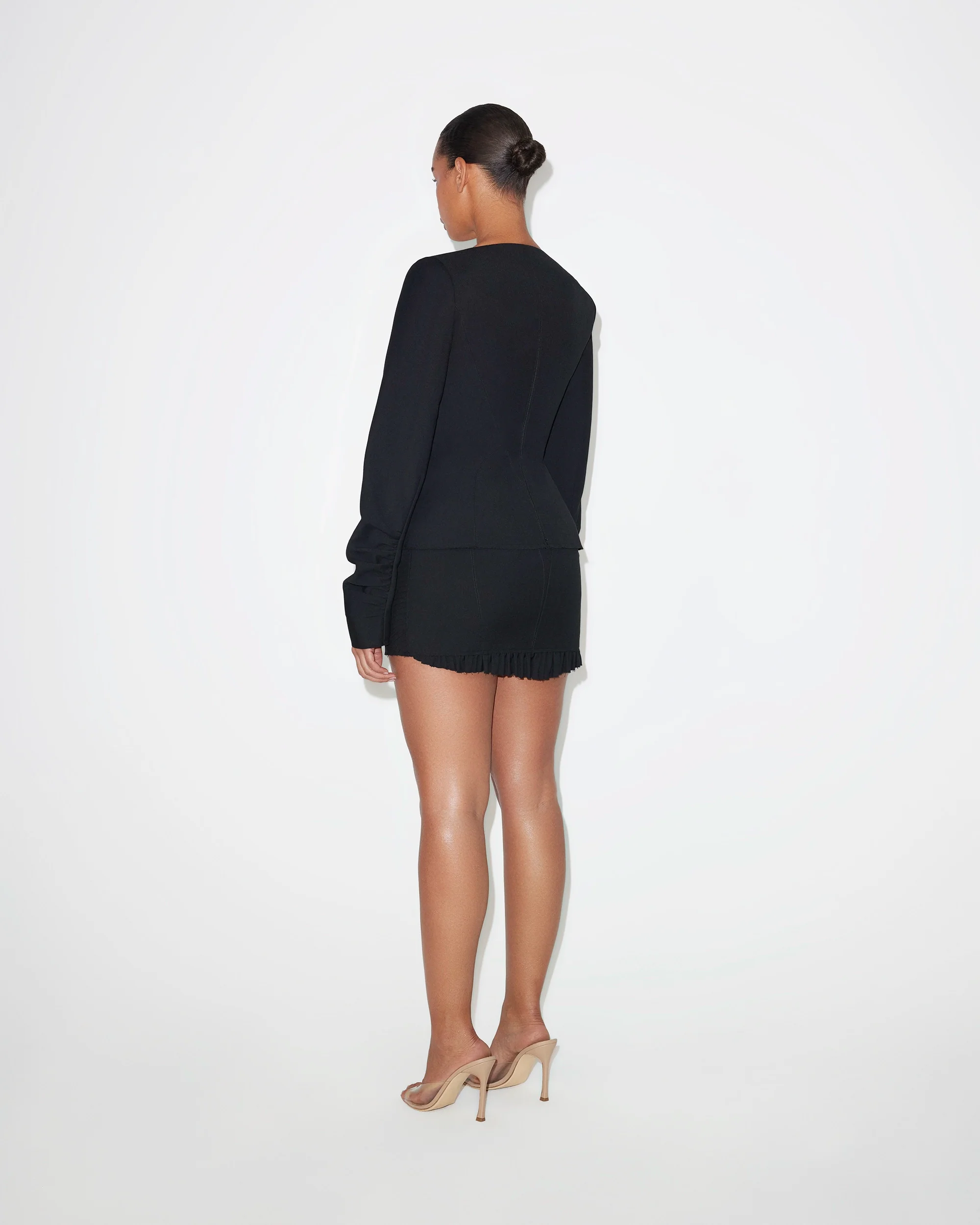 Long Sleeve Corset Top | Black - Image 5