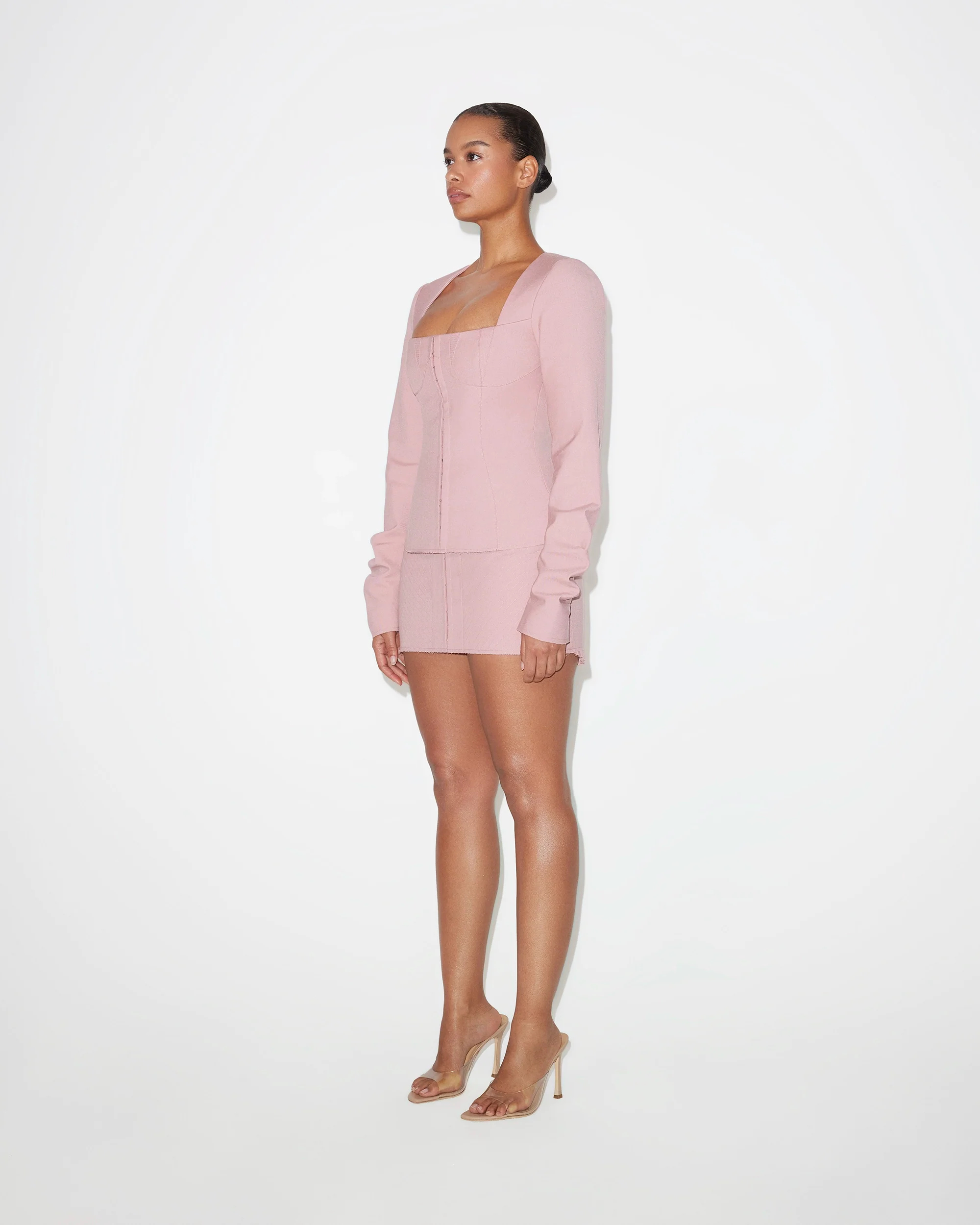 Long Sleeve Corset Top | Blush - Image 4