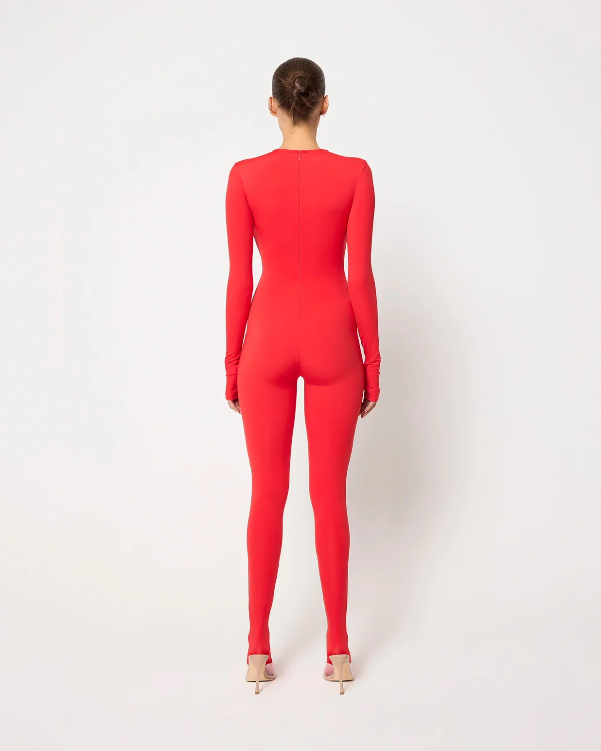 Long Sleeve Footed Catsuit | Scarlet - Image 5
