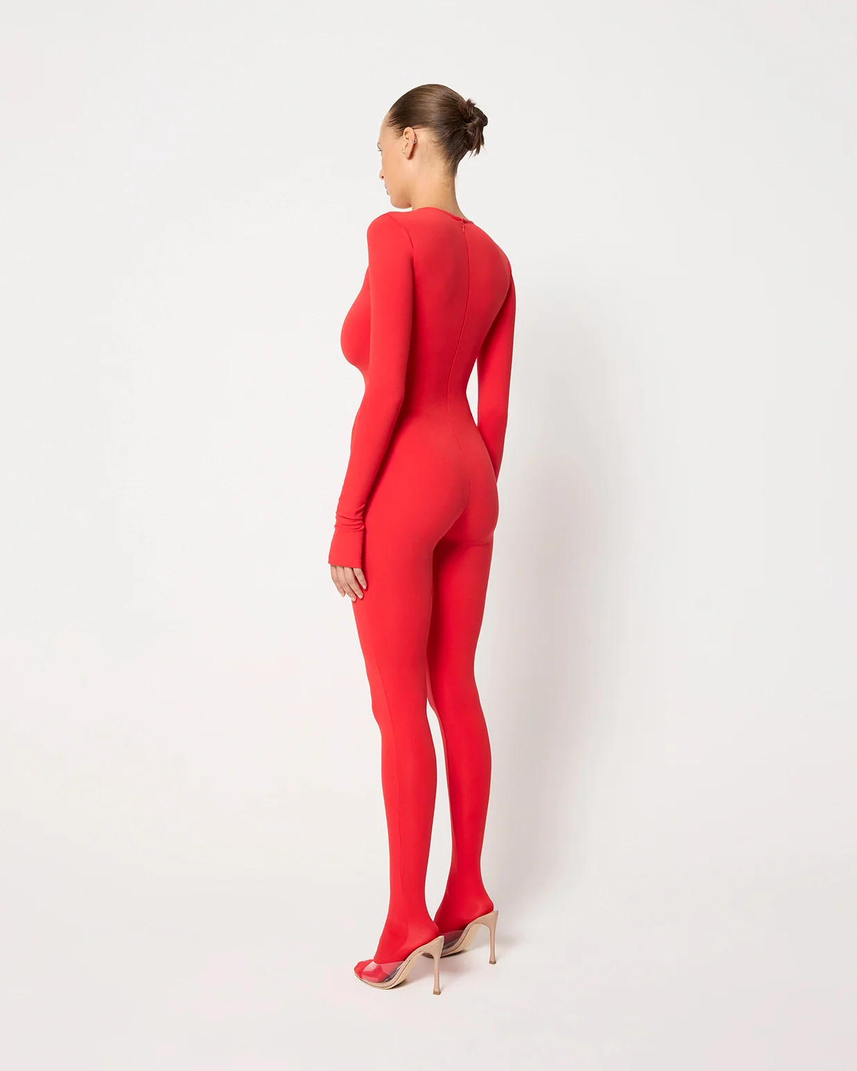 Long Sleeve Footed Catsuit | Scarlet - Image 6