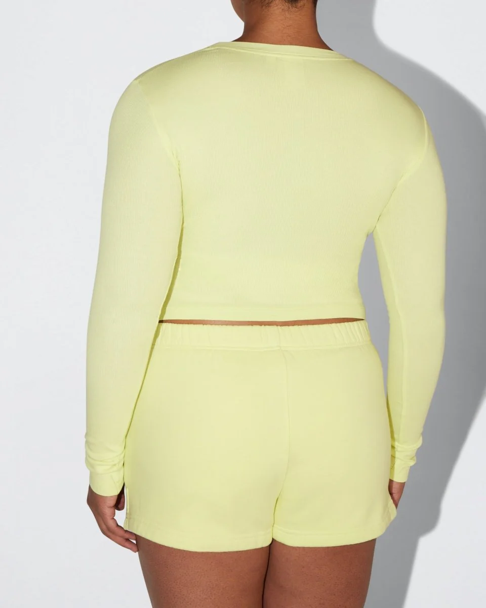 Long Sleeve Ribbed Tee | Limoncello - Image 10