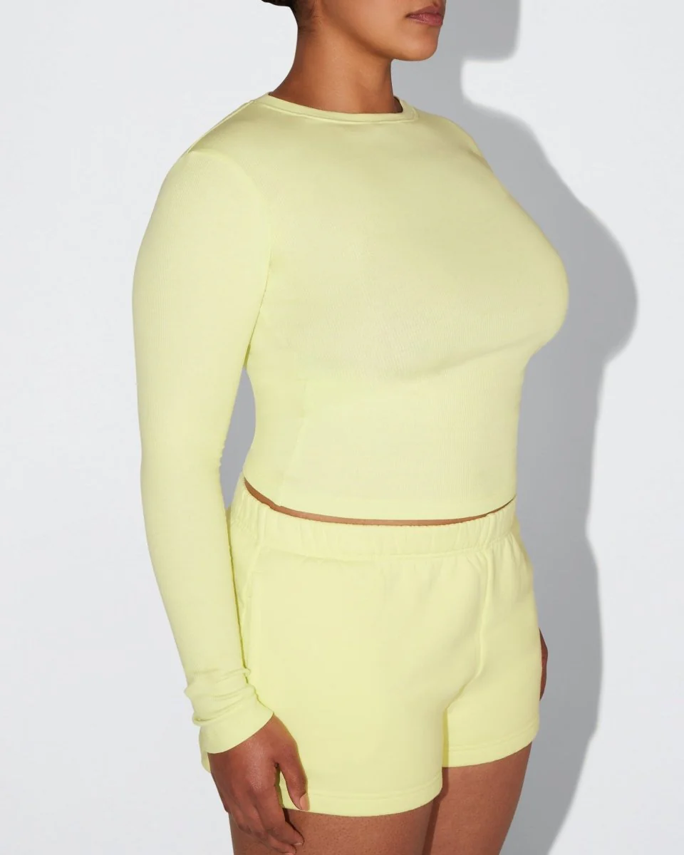 Long Sleeve Ribbed Tee | Limoncello - Image 9