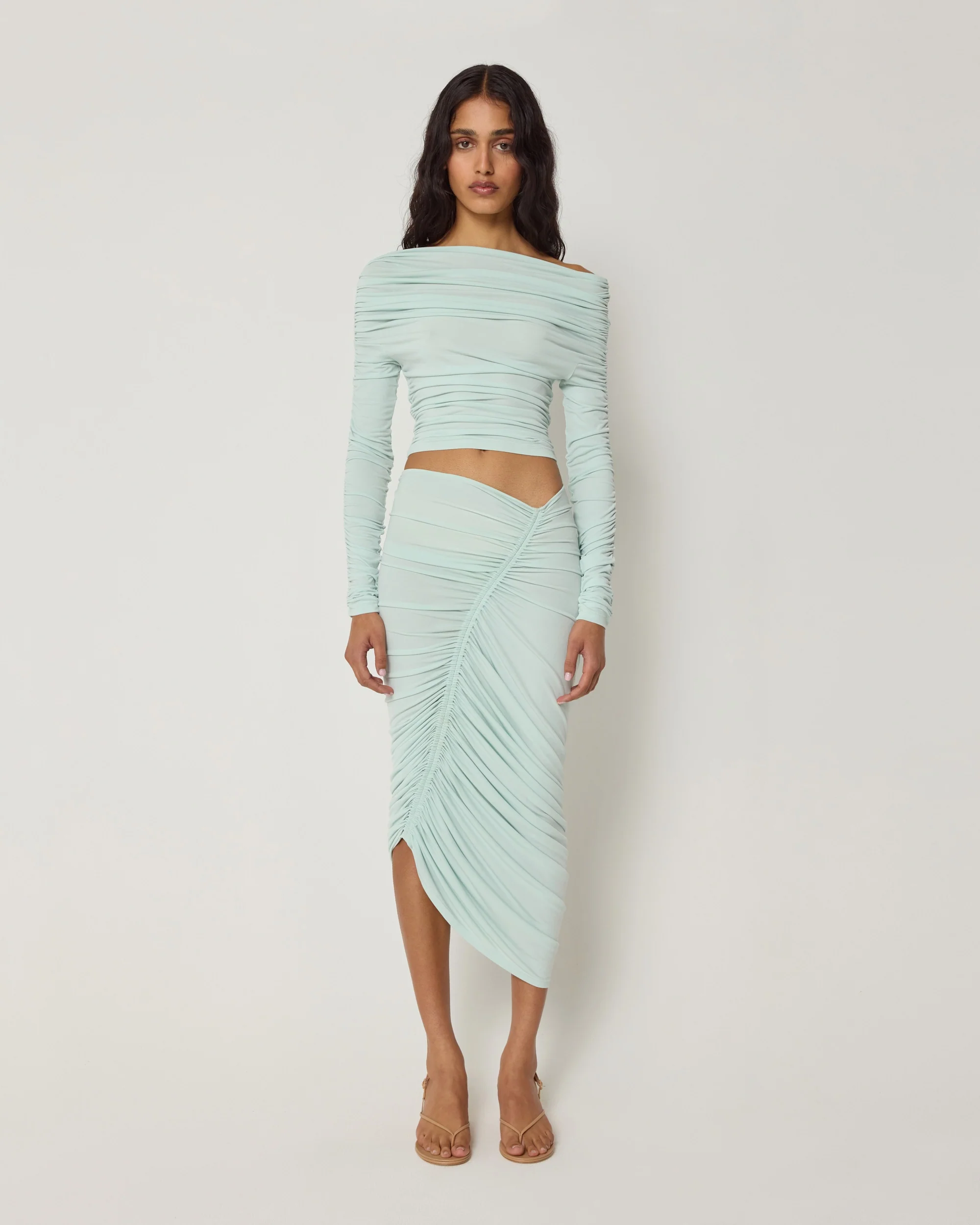 Long Sleeve Ruched Top | Surf Spray - Image 3