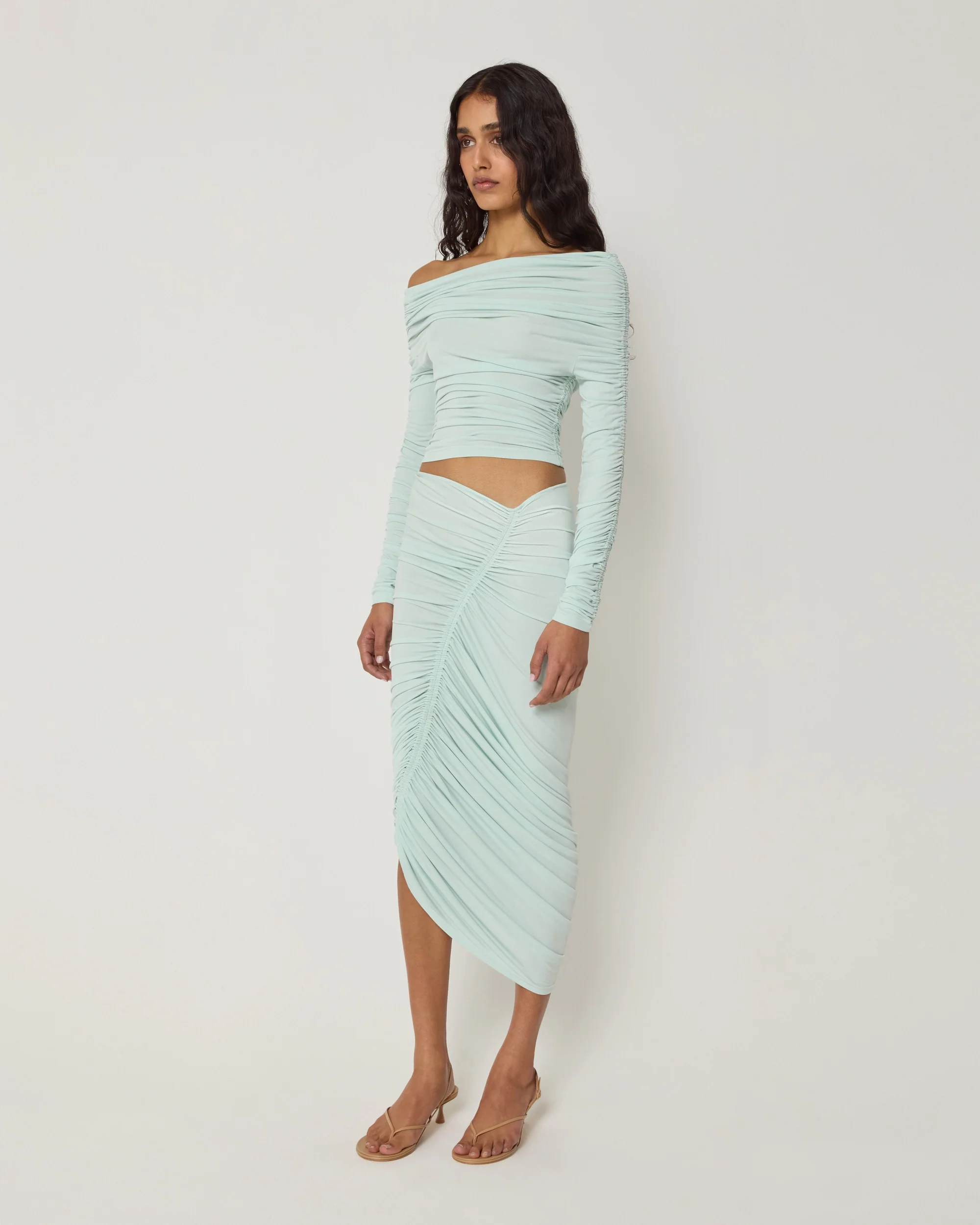 Long Sleeve Ruched Top | Surf Spray - Image 4