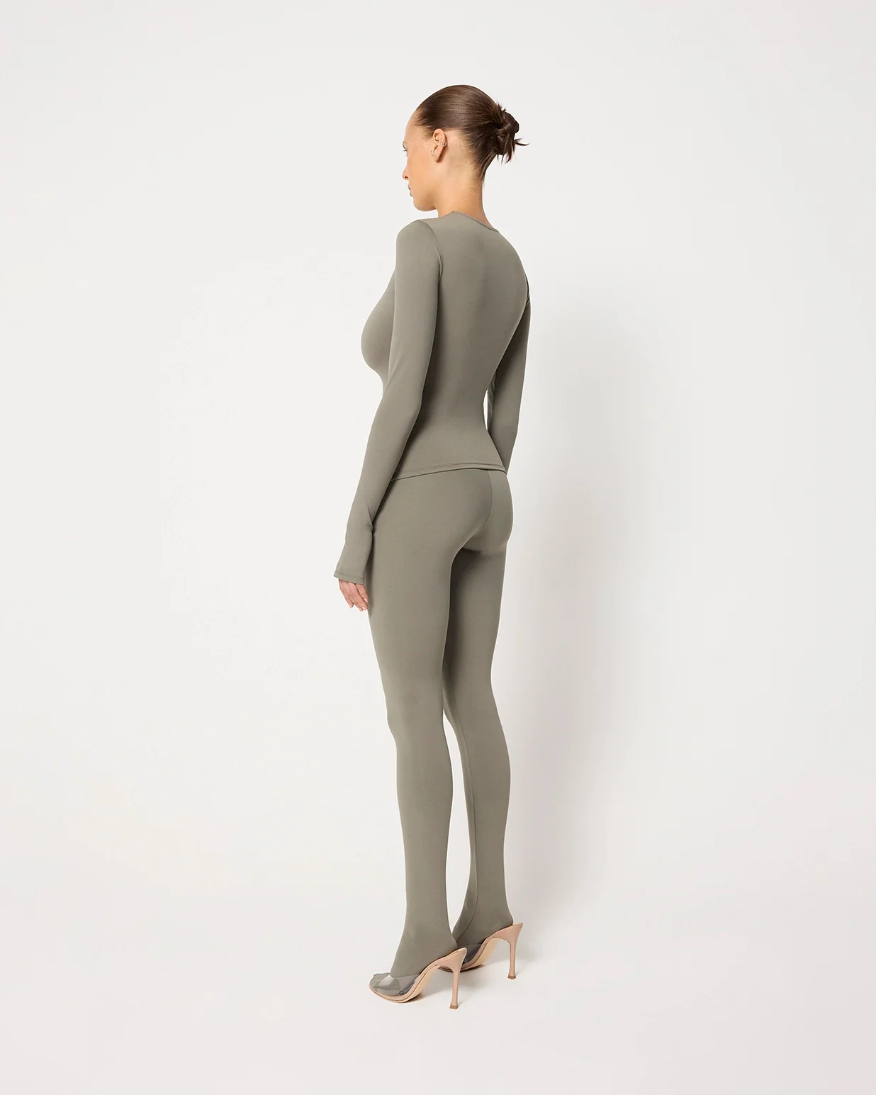 Long Sleeve Thumb Hole Tee | Dusty Olive - Image 11