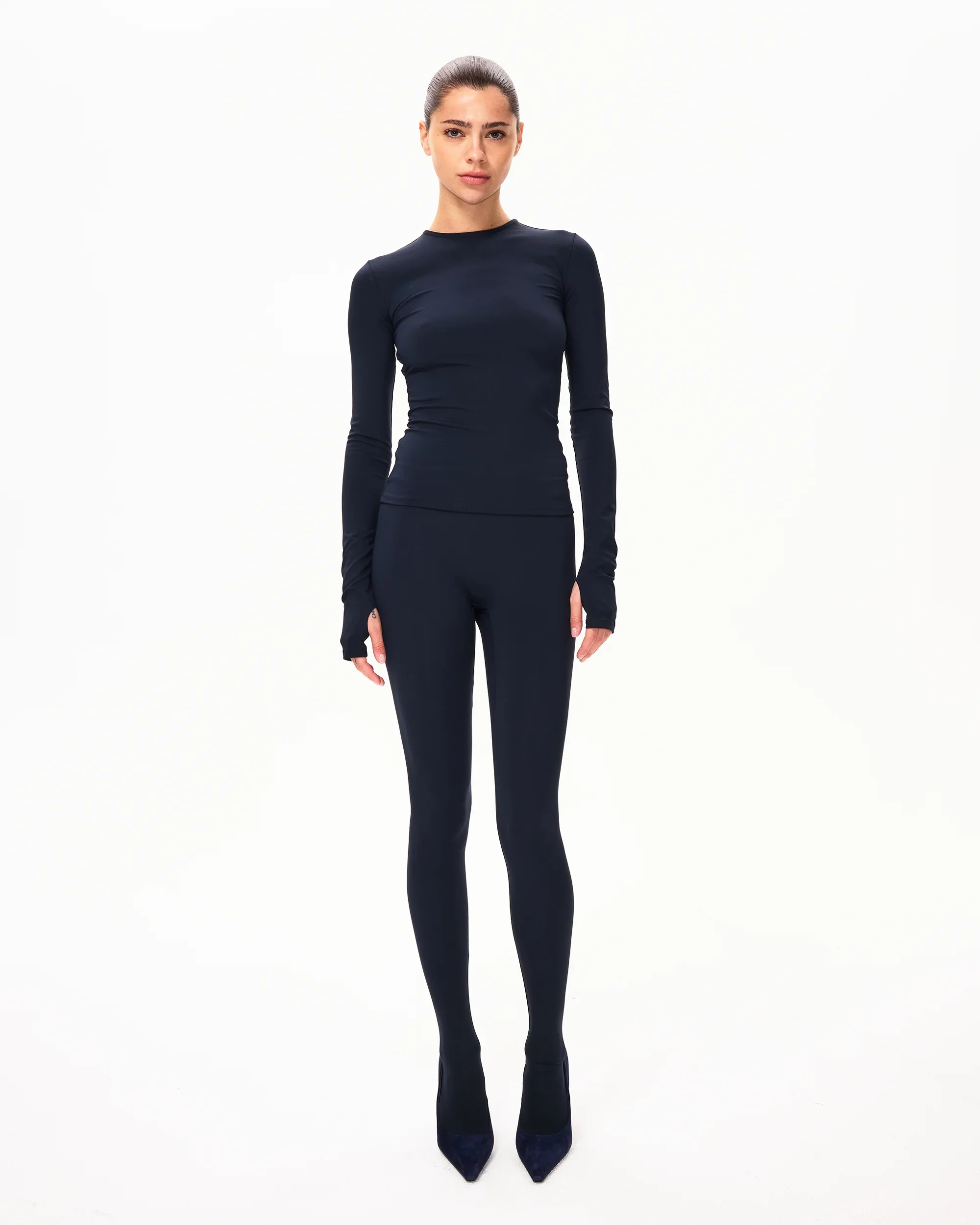 Long Sleeve Thumb Hole Tee | Midnight - Image 3