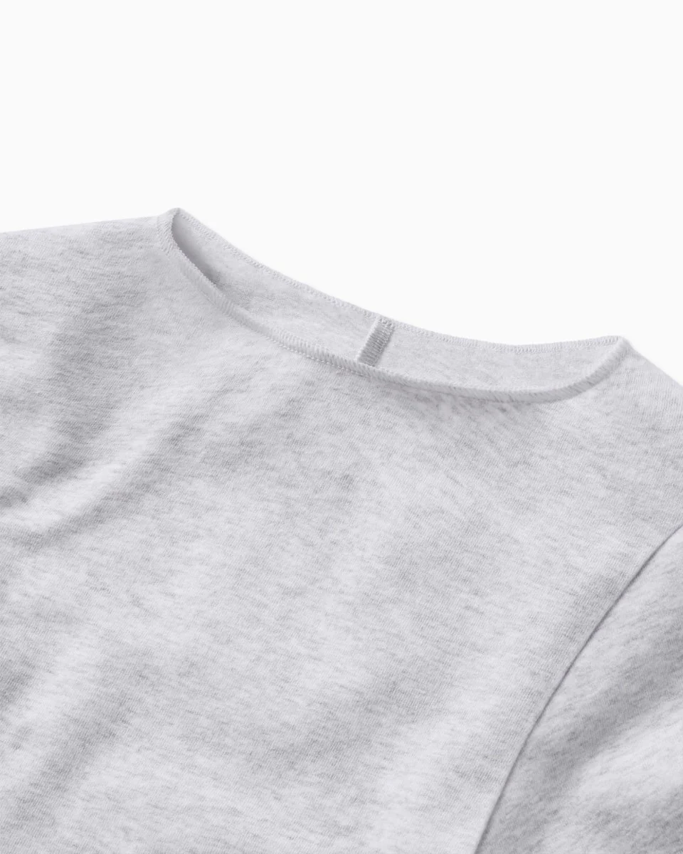Long Sleeve Wrap Top | Light Heather Grey - Image 11