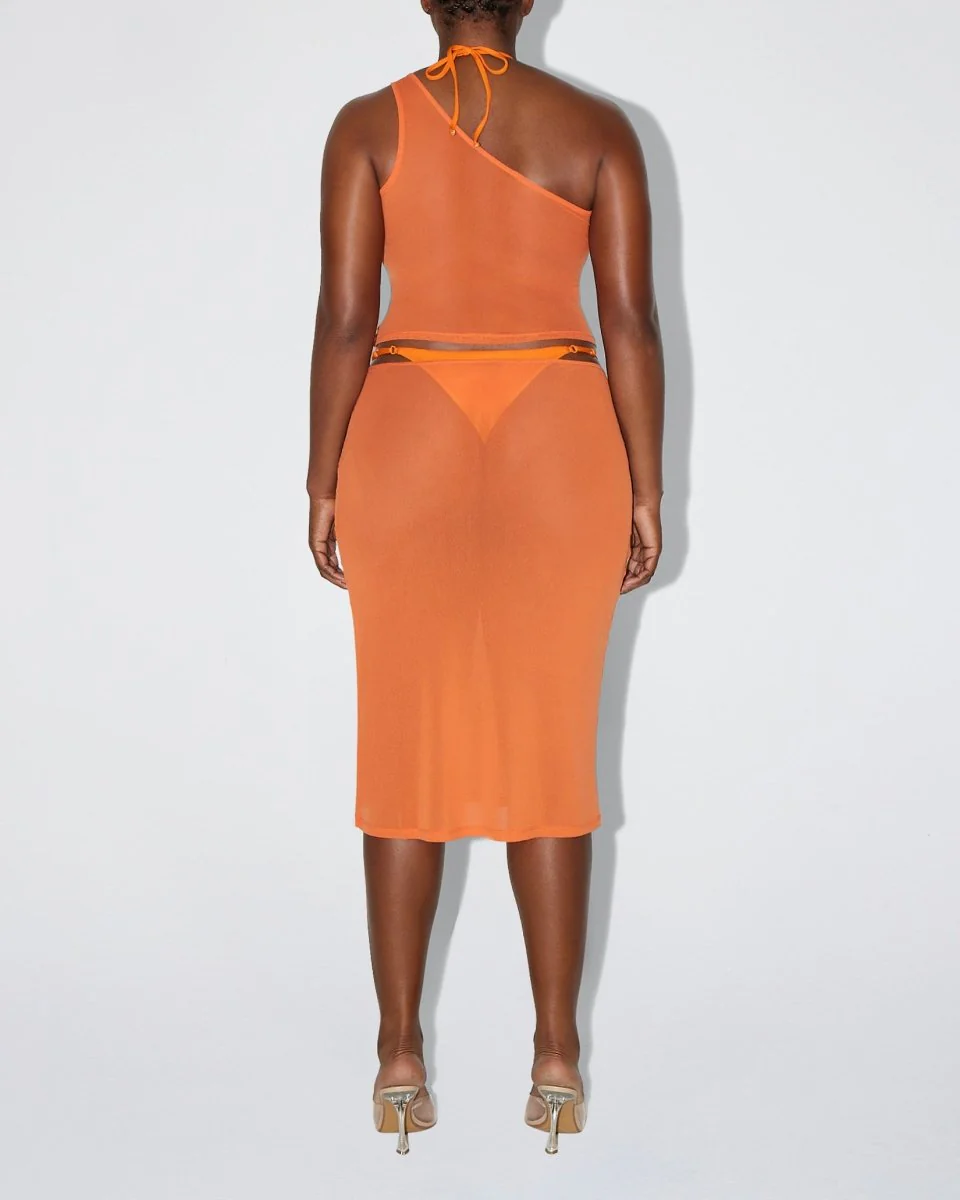 Mesh One Shoulder Top | Sunset - Image 6