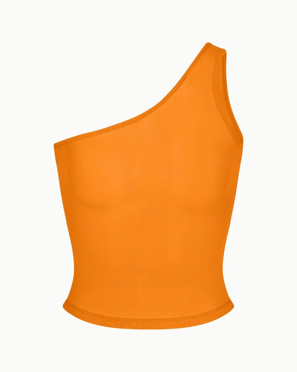 Mesh One Shoulder Top | Sunset - Image 9