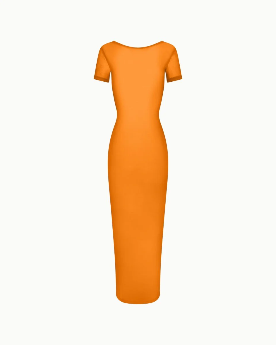 Mesh Scoop Neck Maxi Dress | Sunset - Image 6