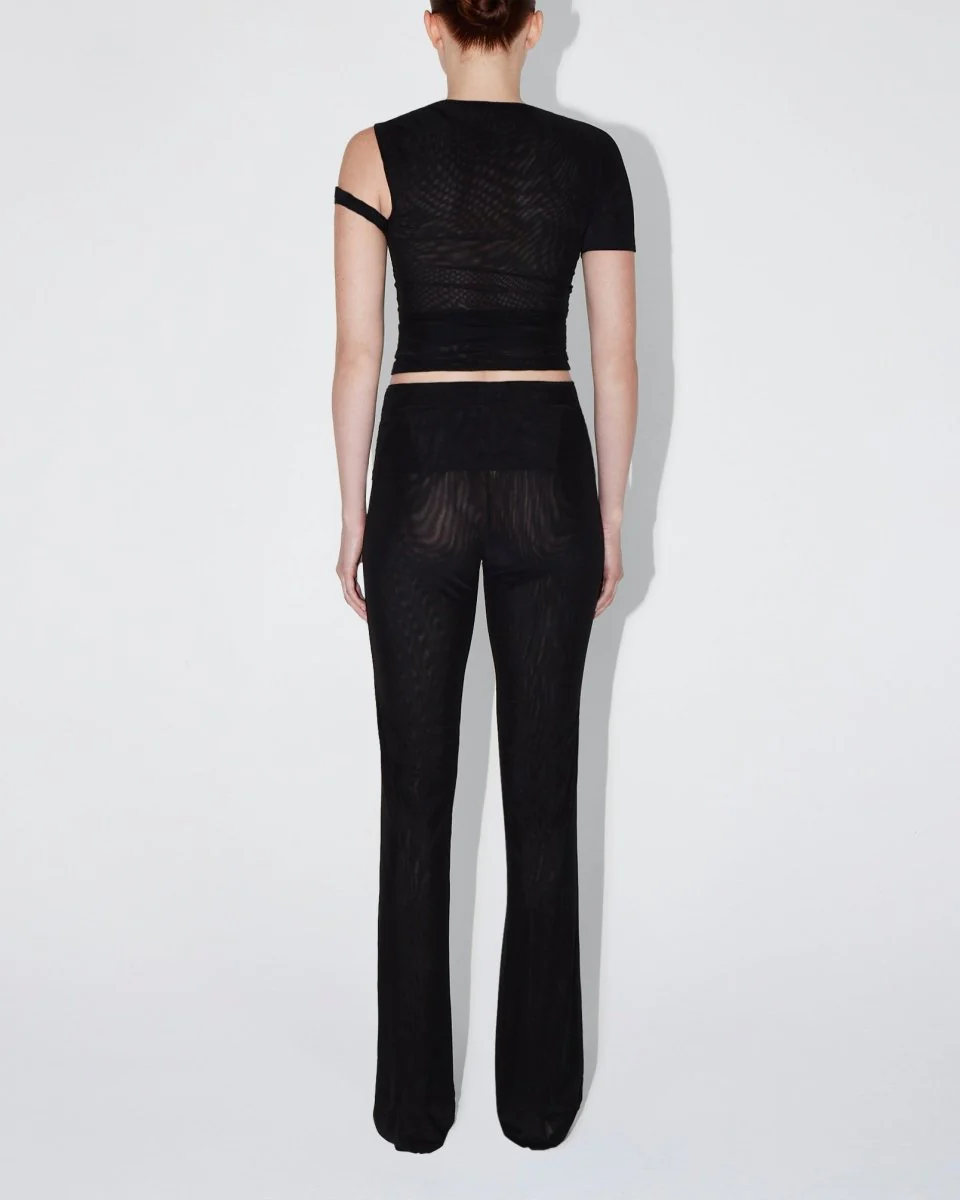 Mesh Stretch Twisted Top | Black - Image 5