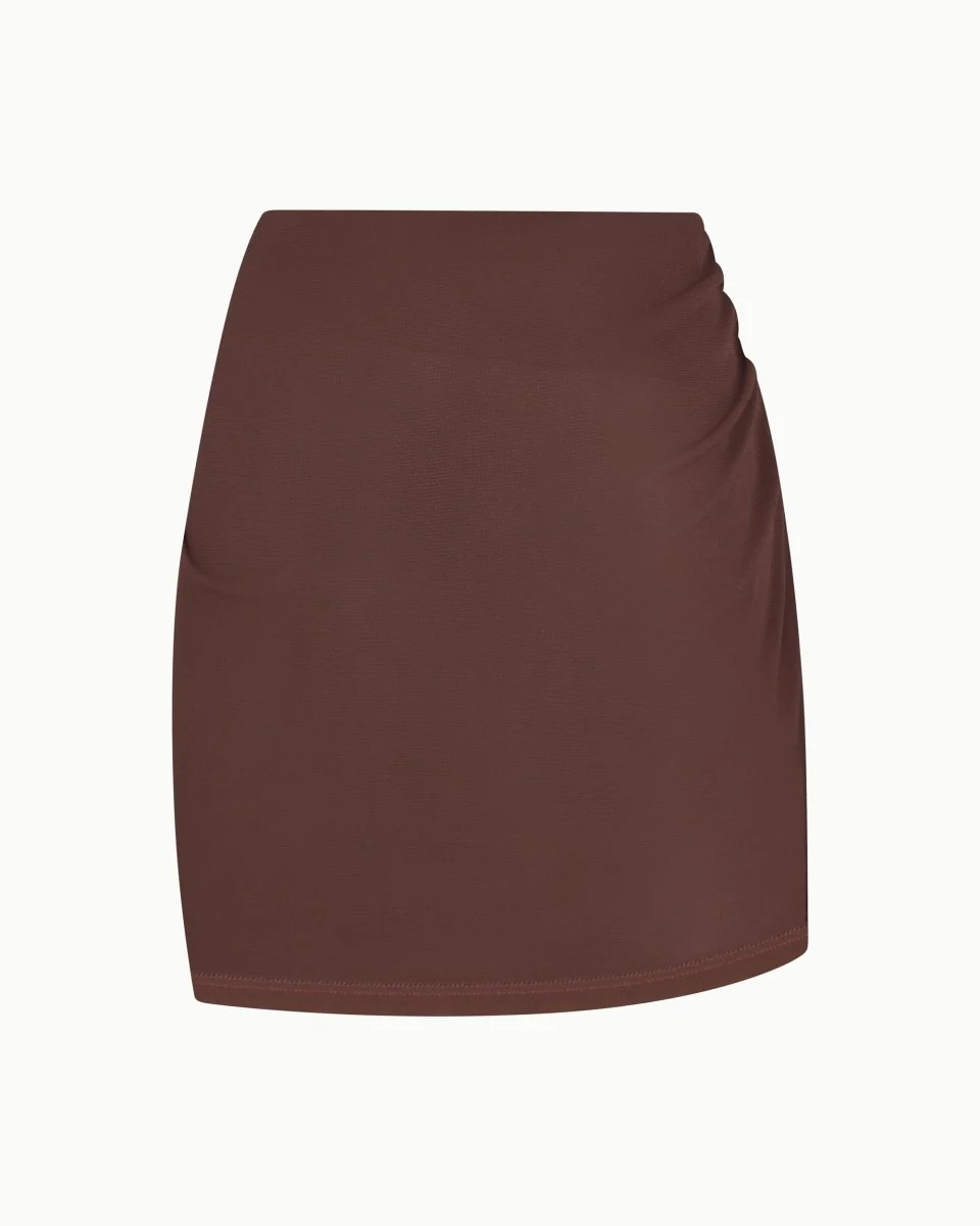 Mesh Twist Mini Skirt | Chocolate - Image 5