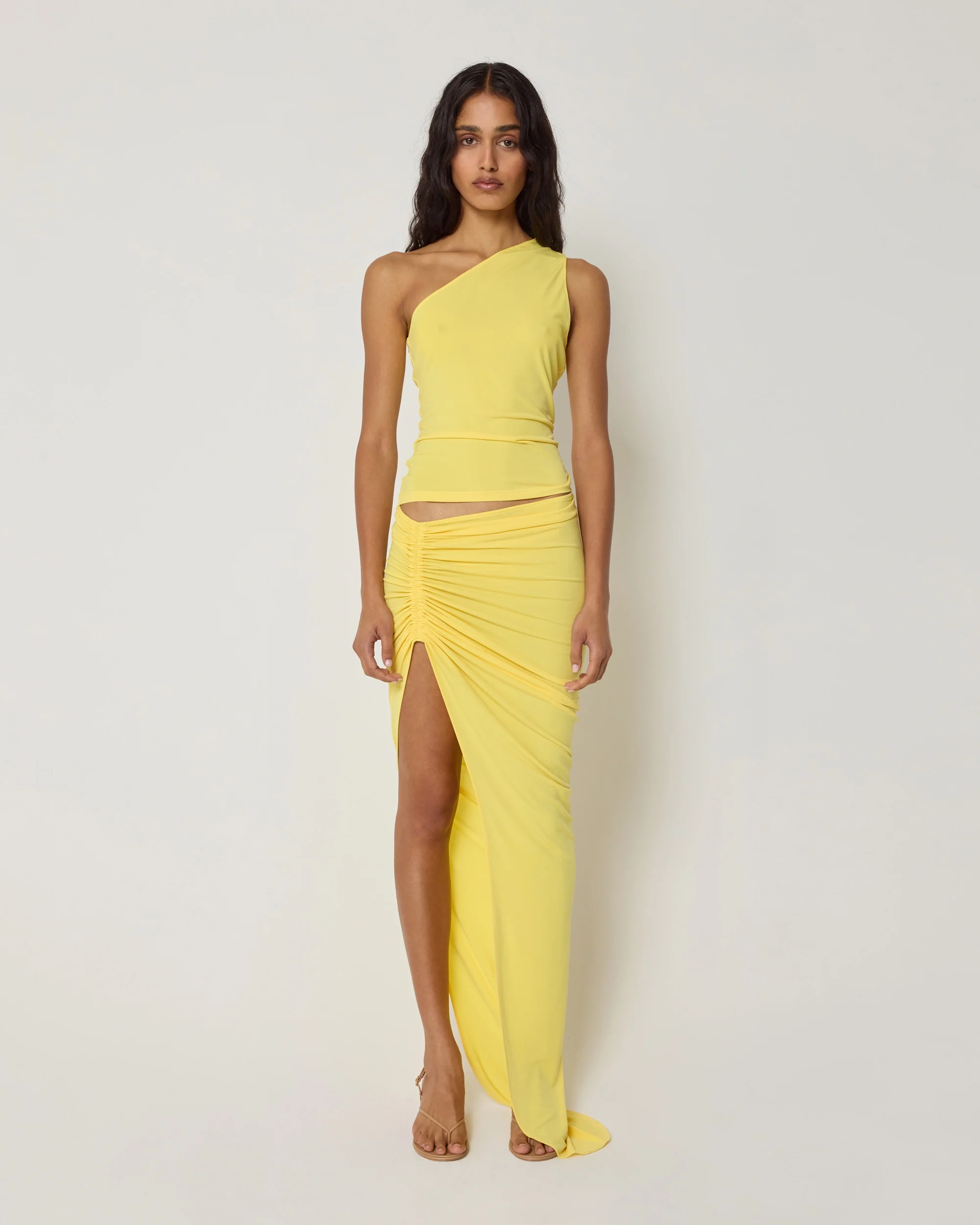 One Shoulder Cutout Tank | Golden - Image 3