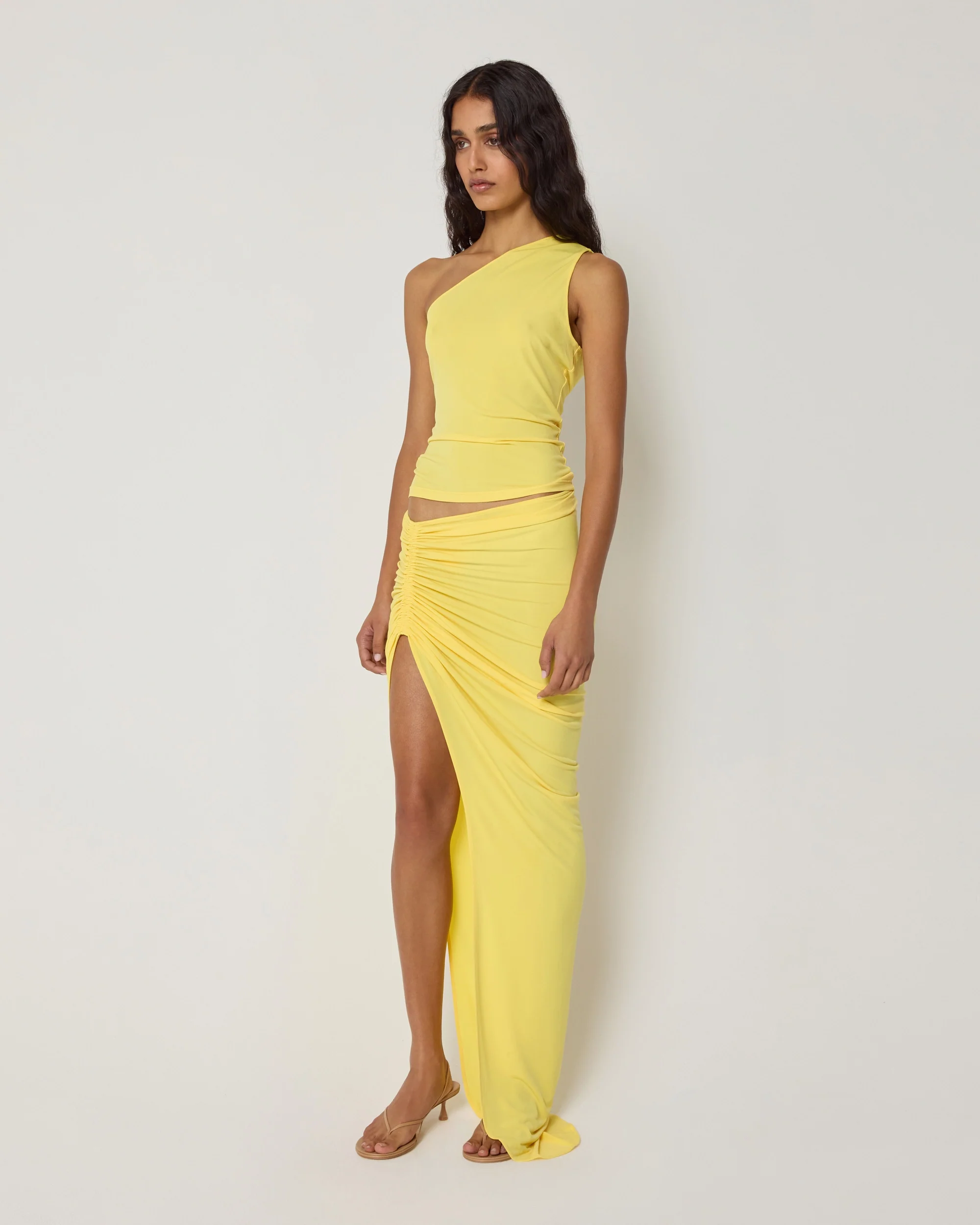 One Shoulder Cutout Tank | Golden - Image 4