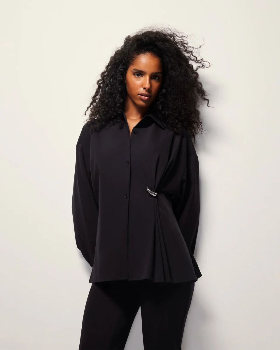 Pierced Button Down | Black - Image 6
