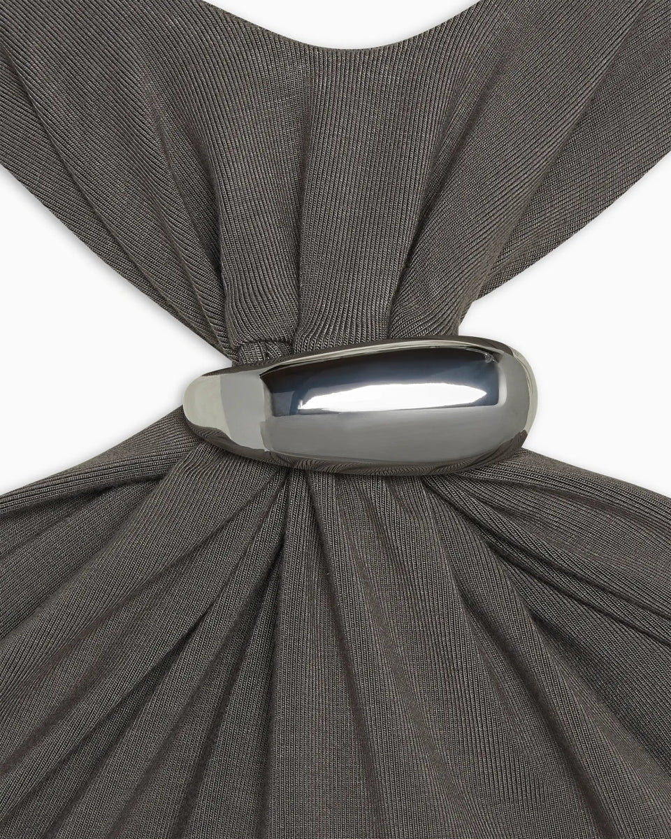 Pierced Halter Maxi Dress | Slate - Image 3