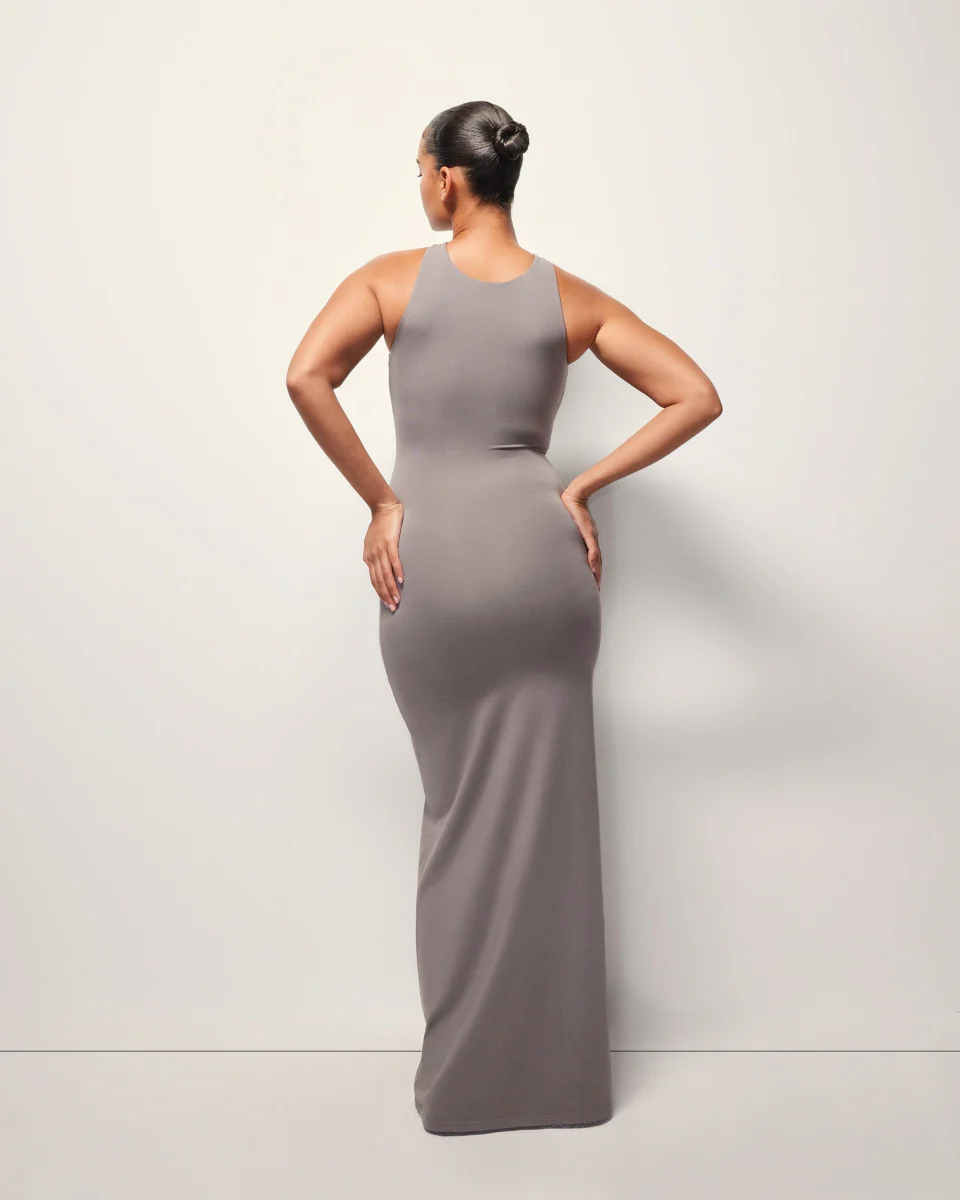 Pierced Halter Maxi Dress | Slate - Image 8