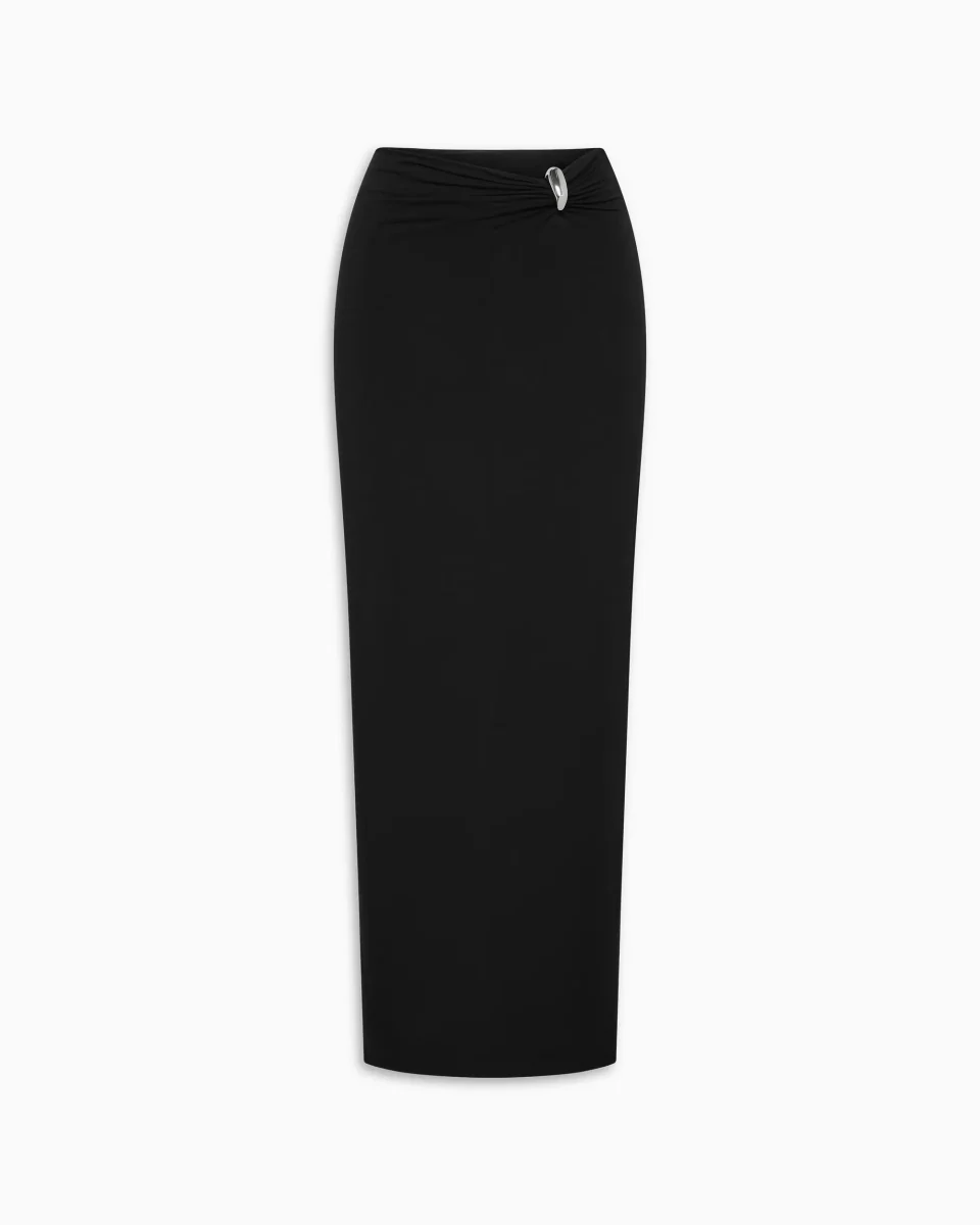 Pierced Maxi Skirt | Black - Image 2