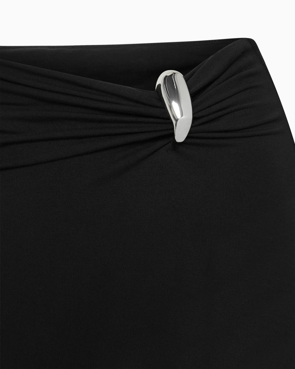 Pierced Maxi Skirt | Black - Image 3