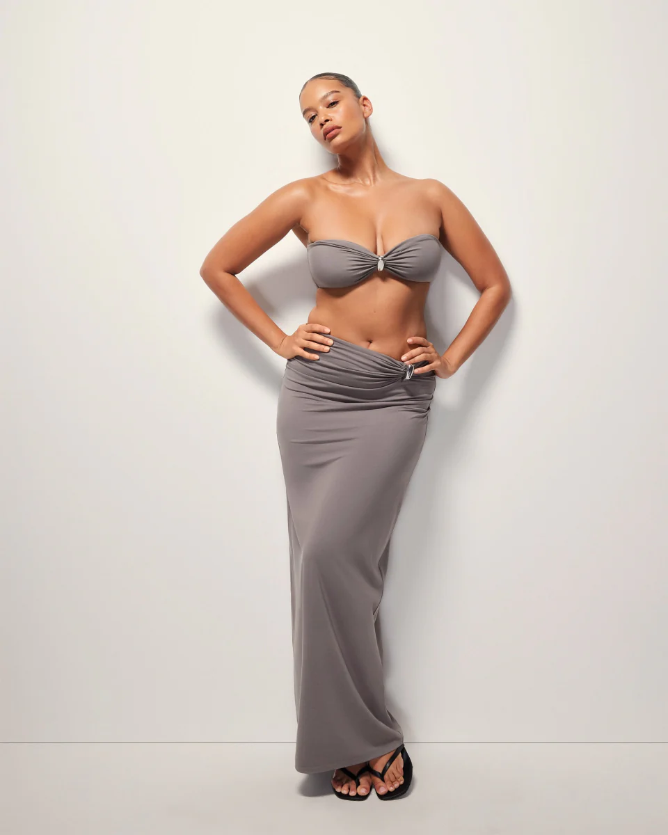 Pierced Maxi Skirt | Slate - Image 4
