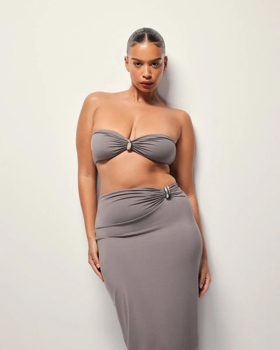 Pierced Maxi Skirt | Slate - Image 6