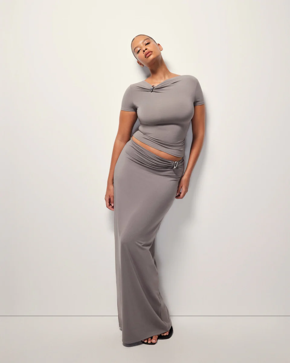 Pierced Maxi Skirt | Slate - Image 7