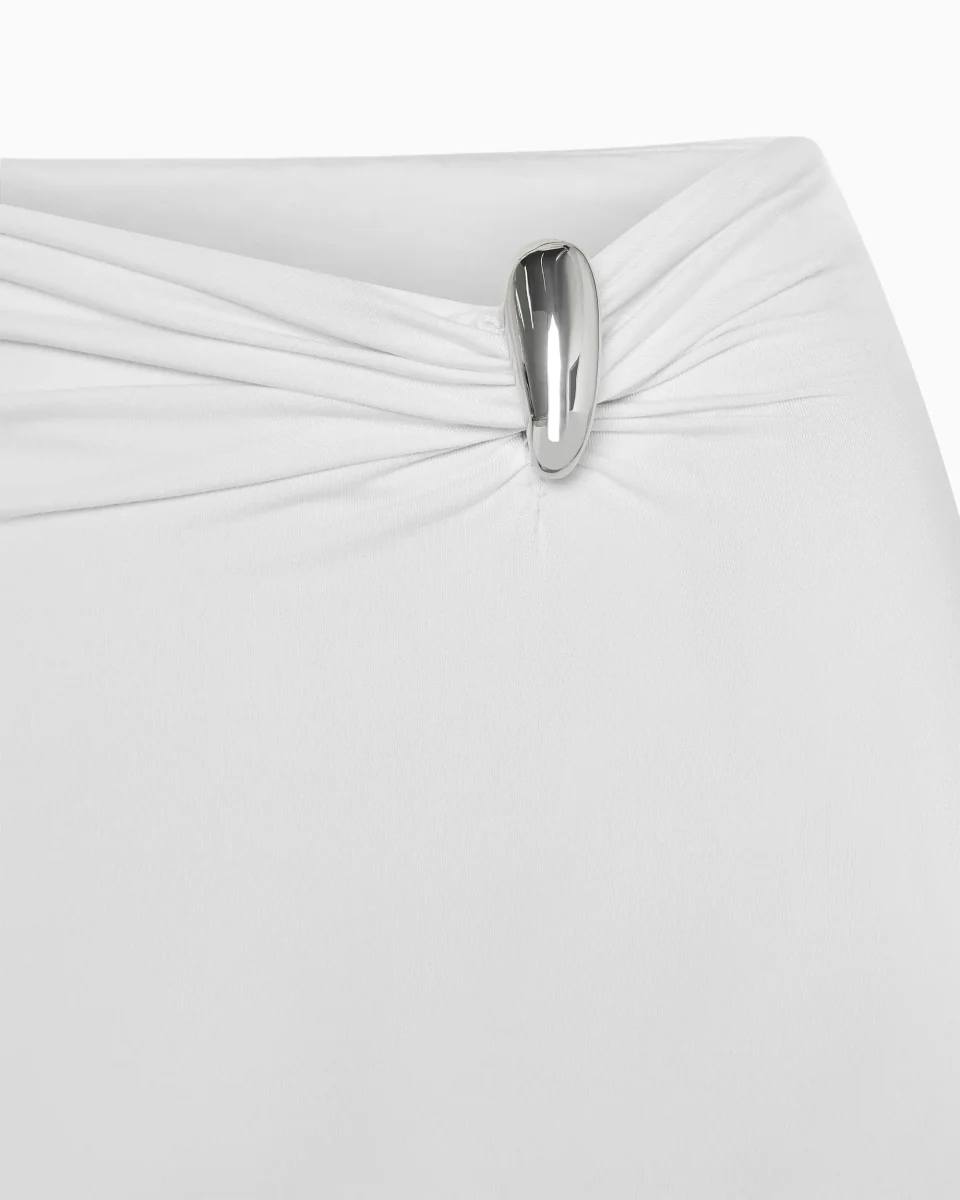 Pierced Maxi Skirt | White - Image 3