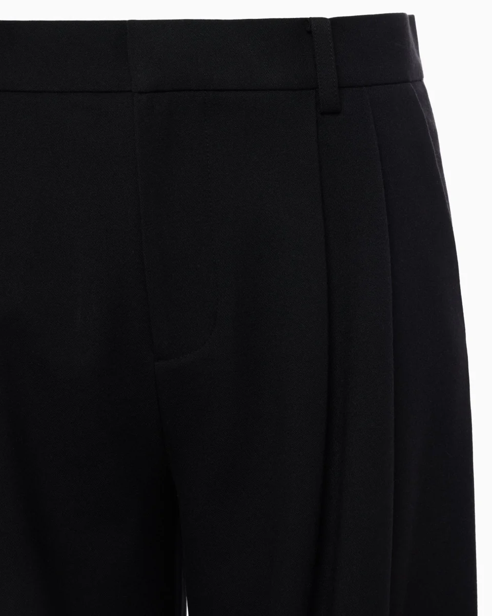 Pleated Wide Leg Trouser | Black - Image 9